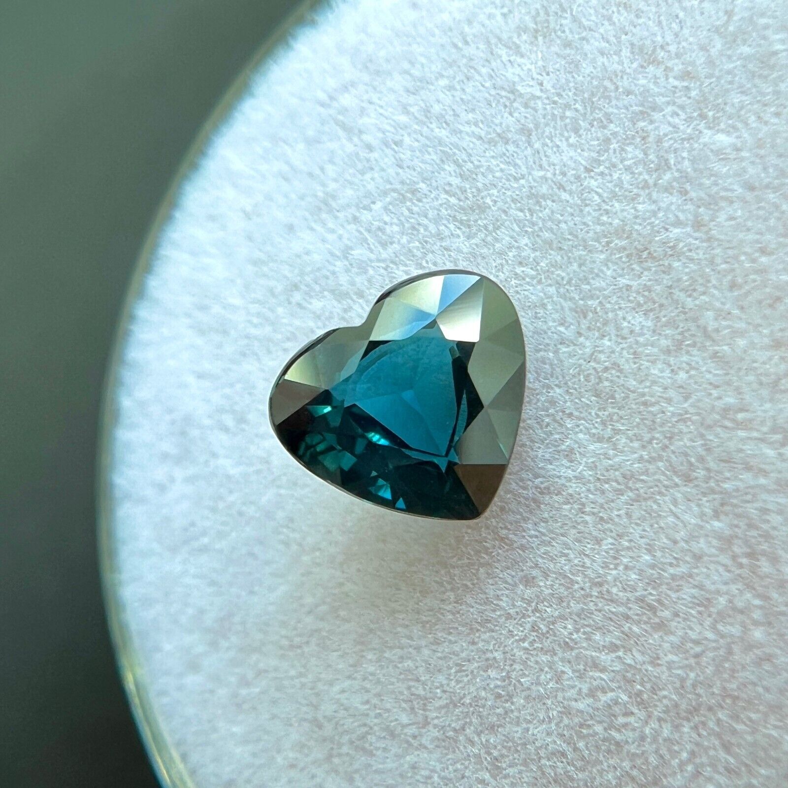 GIA CERTIFIED Natural 1.02ct Untreated Green Blue Sapphire 5.9x6.6mm Heart Cut — view 4