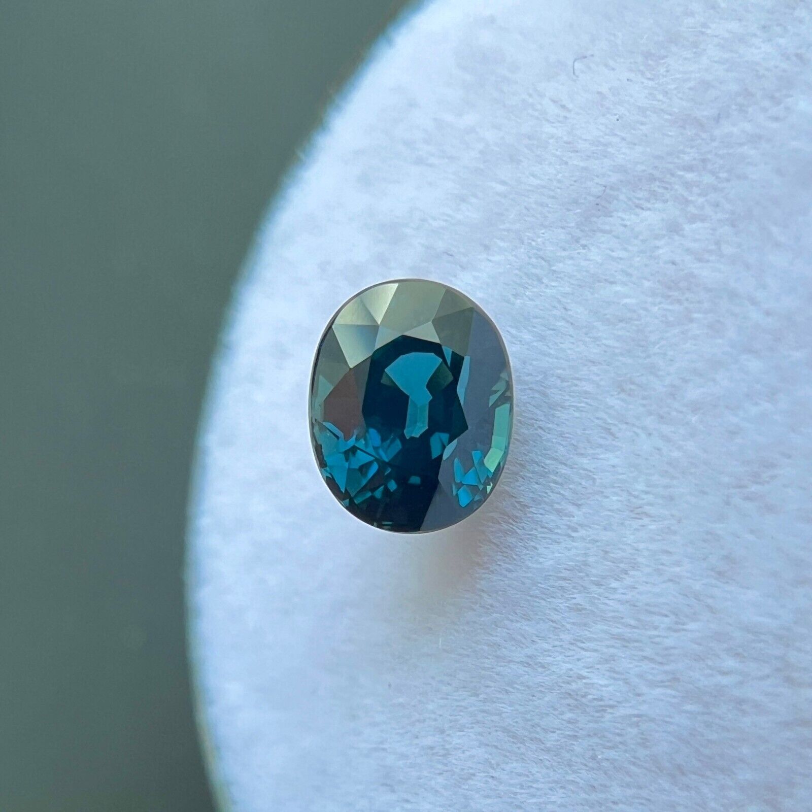 Natural Deep TEAL Blue Sapphire 1.02ct GIA CERTIFIED 5.8x4.7mm Oval UNTREATED — view 3