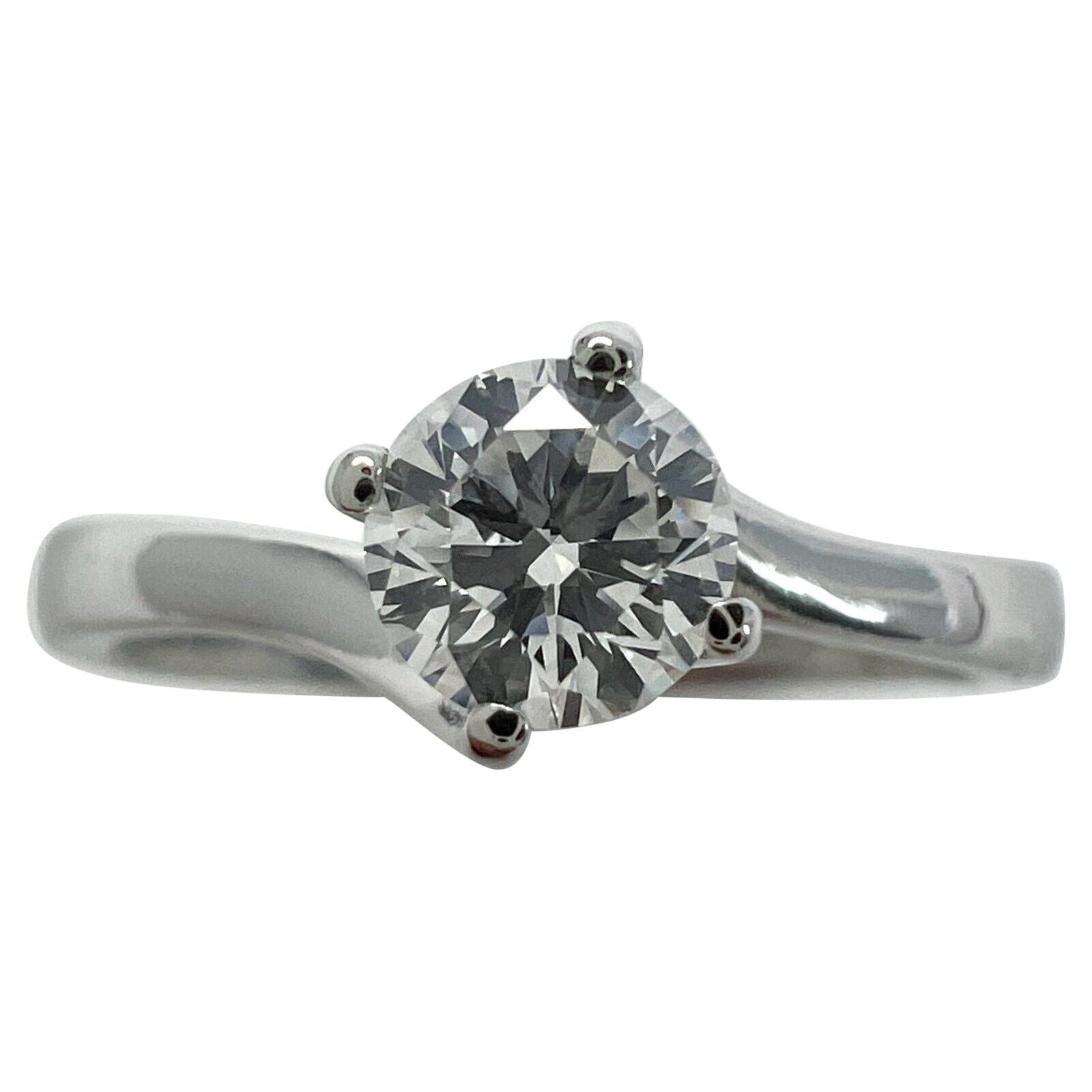 IGI Certified Natural Round D Flawless Diamond 950 Platinum Solitaire Ring — view 1