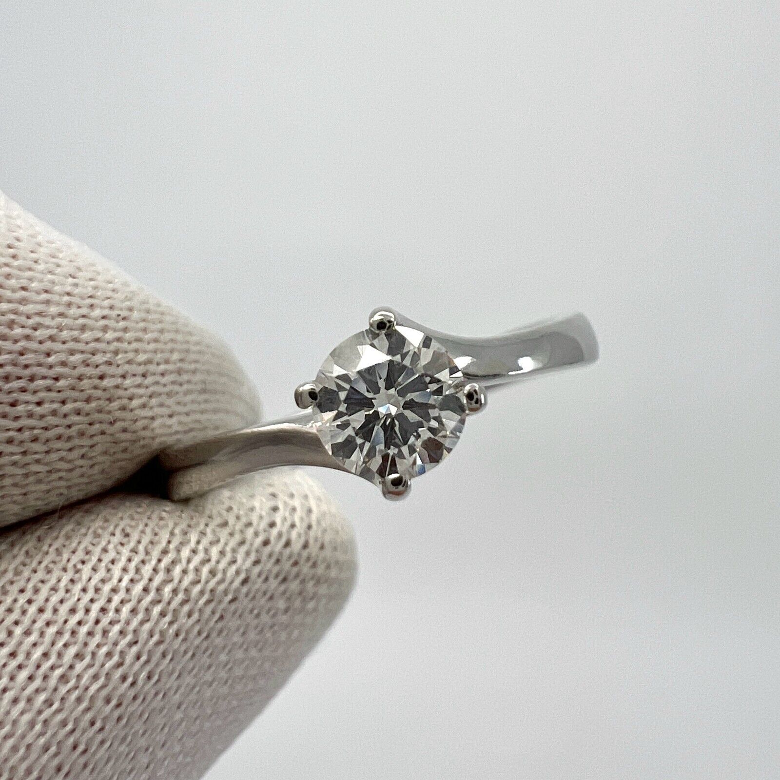 IGI Certified Natural Round D Flawless Diamond 950 Platinum Solitaire Ring — view 2