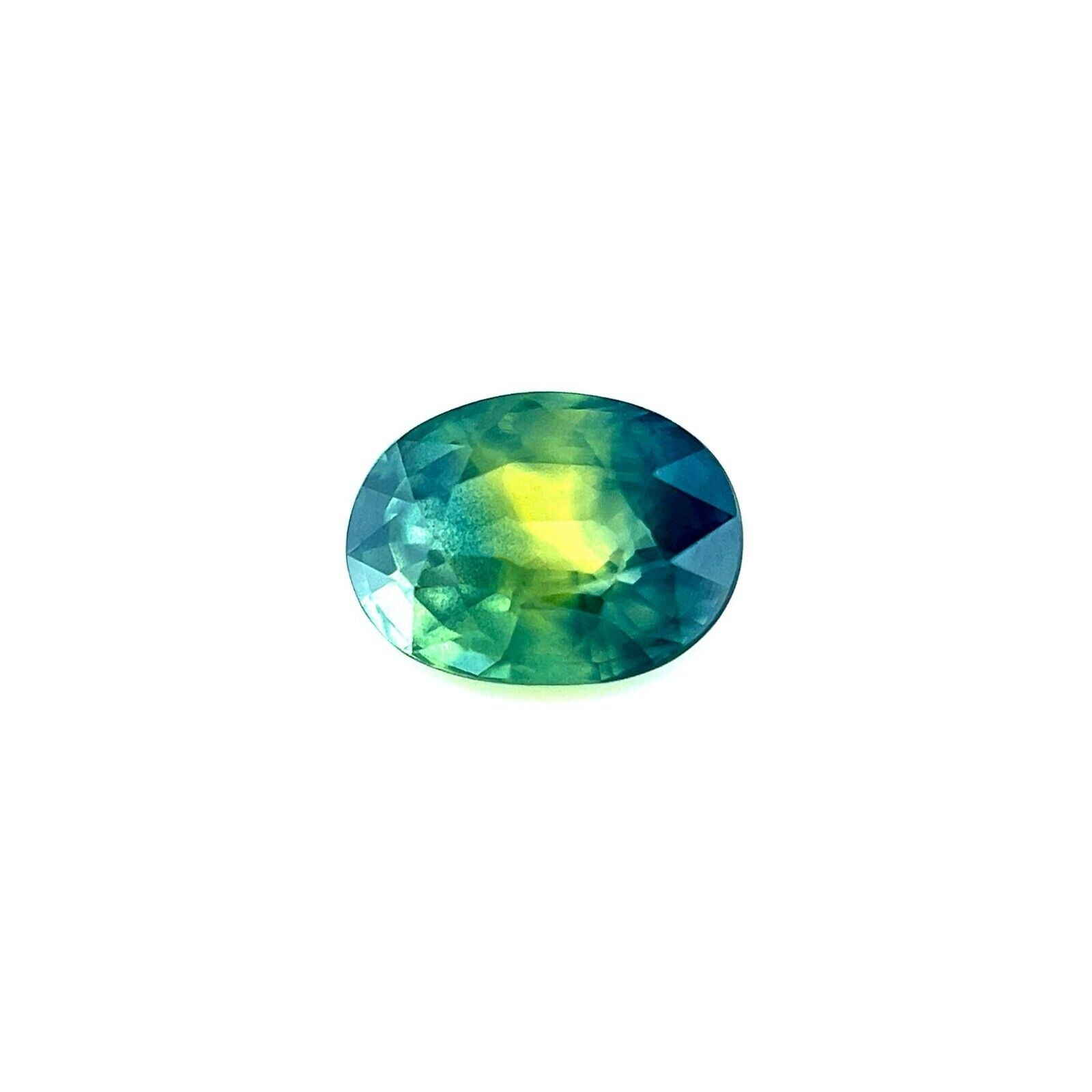 UNTREATED Parti Colour AUSTRALIAN Sapphire 0.99ct Blue Green Oval Cut 6.8x4.8mm — view 2