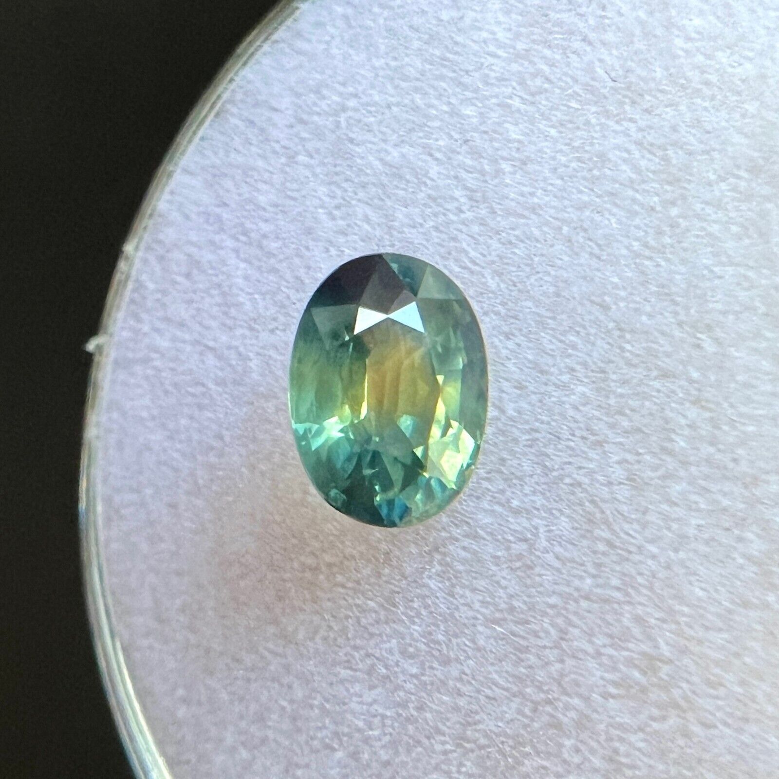 UNTREATED Parti Colour AUSTRALIAN Sapphire 0.99ct Blue Green Oval Cut 6.8x4.8mm — view 3