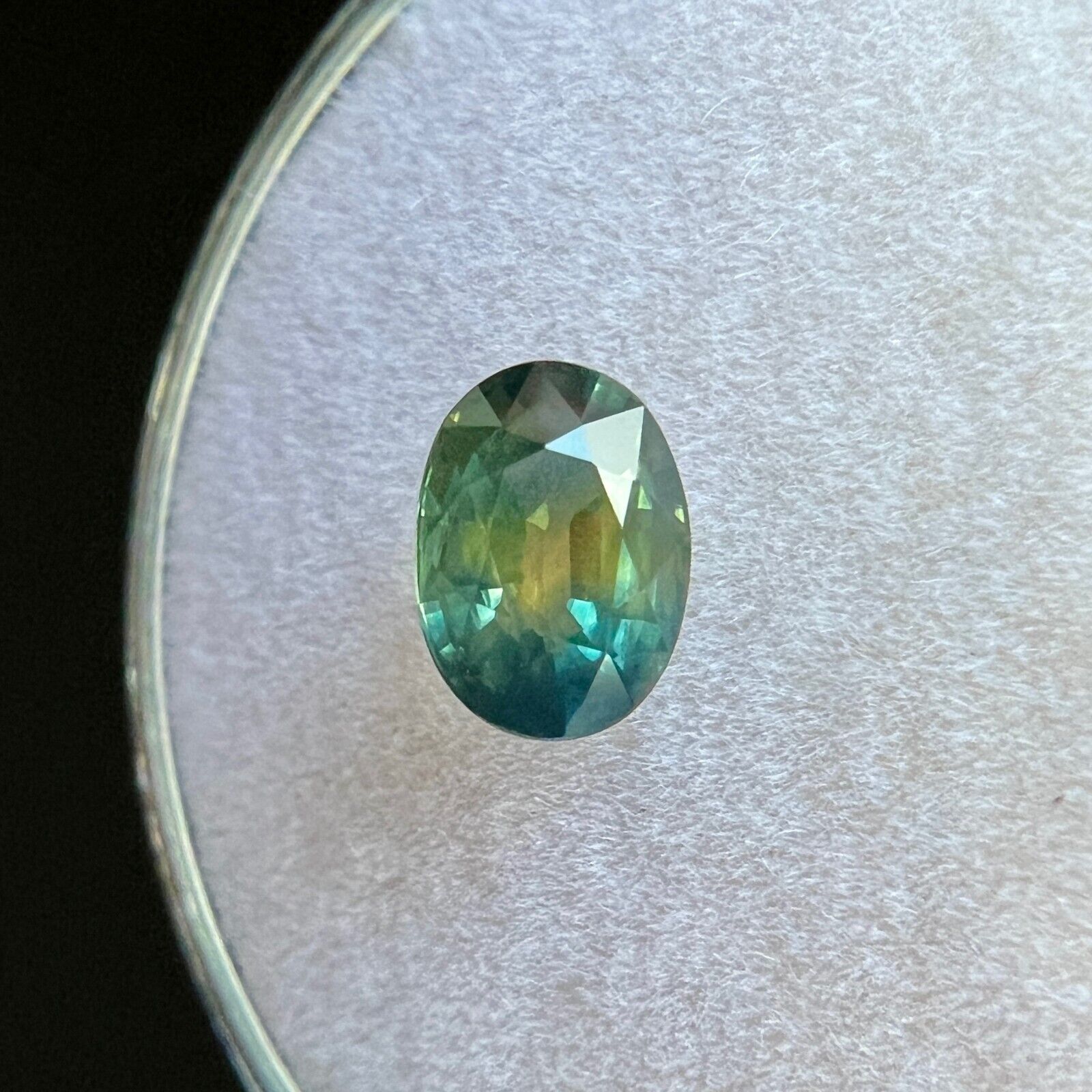 UNTREATED Parti Colour AUSTRALIAN Sapphire 0.99ct Blue Green Oval Cut 6.8x4.8mm — view 4