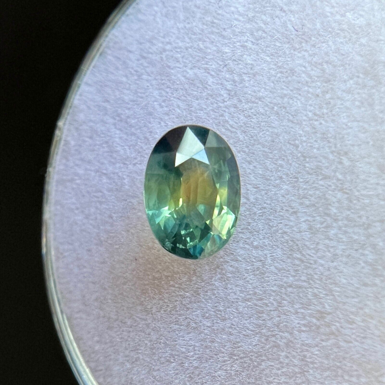 UNTREATED Parti Colour AUSTRALIAN Sapphire 0.99ct Blue Green Oval Cut 6.8x4.8mm — view 5