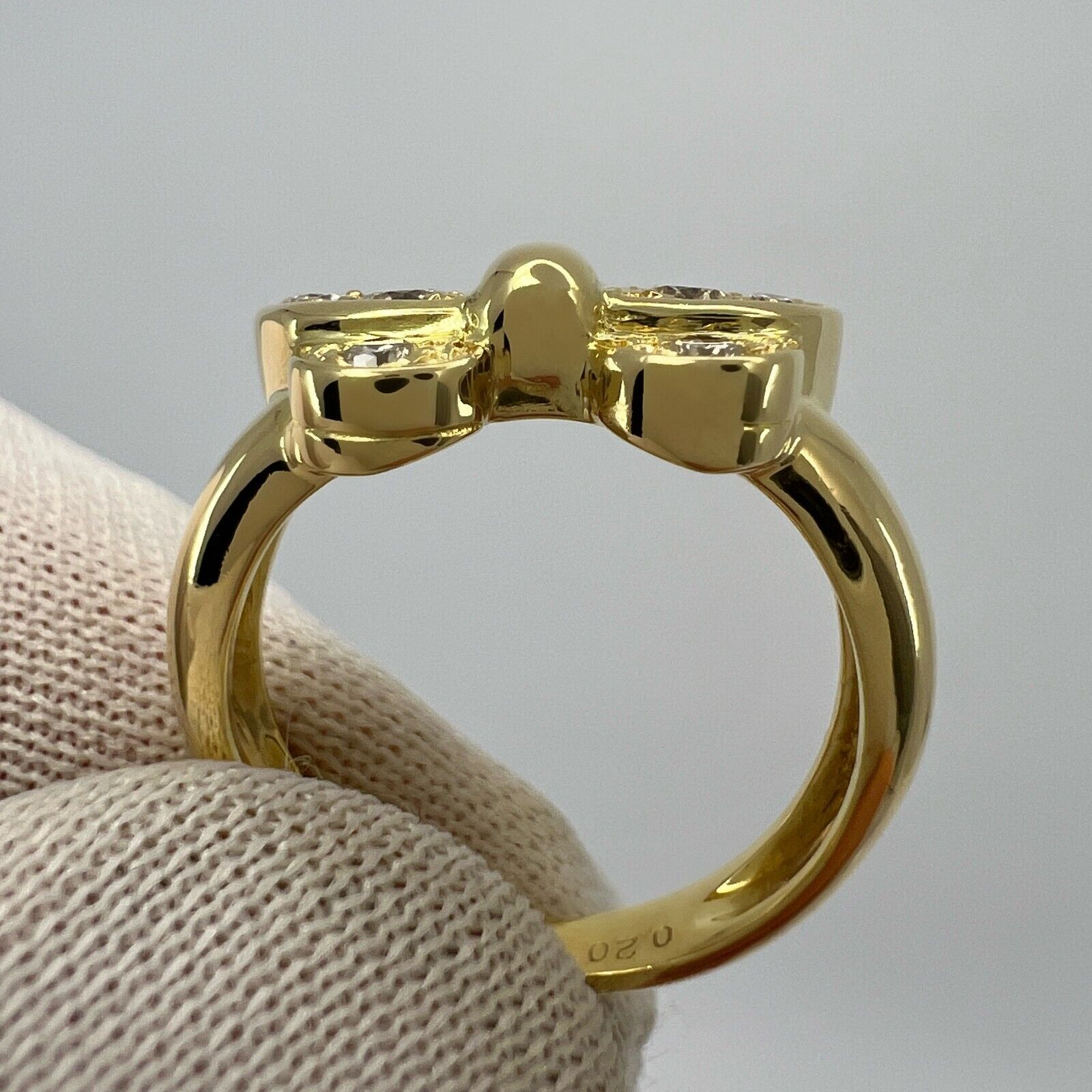 Vintage Van Cleef & Arpels Diamond Papillion Butterfly 18k Yellow Gold Ring — view 3