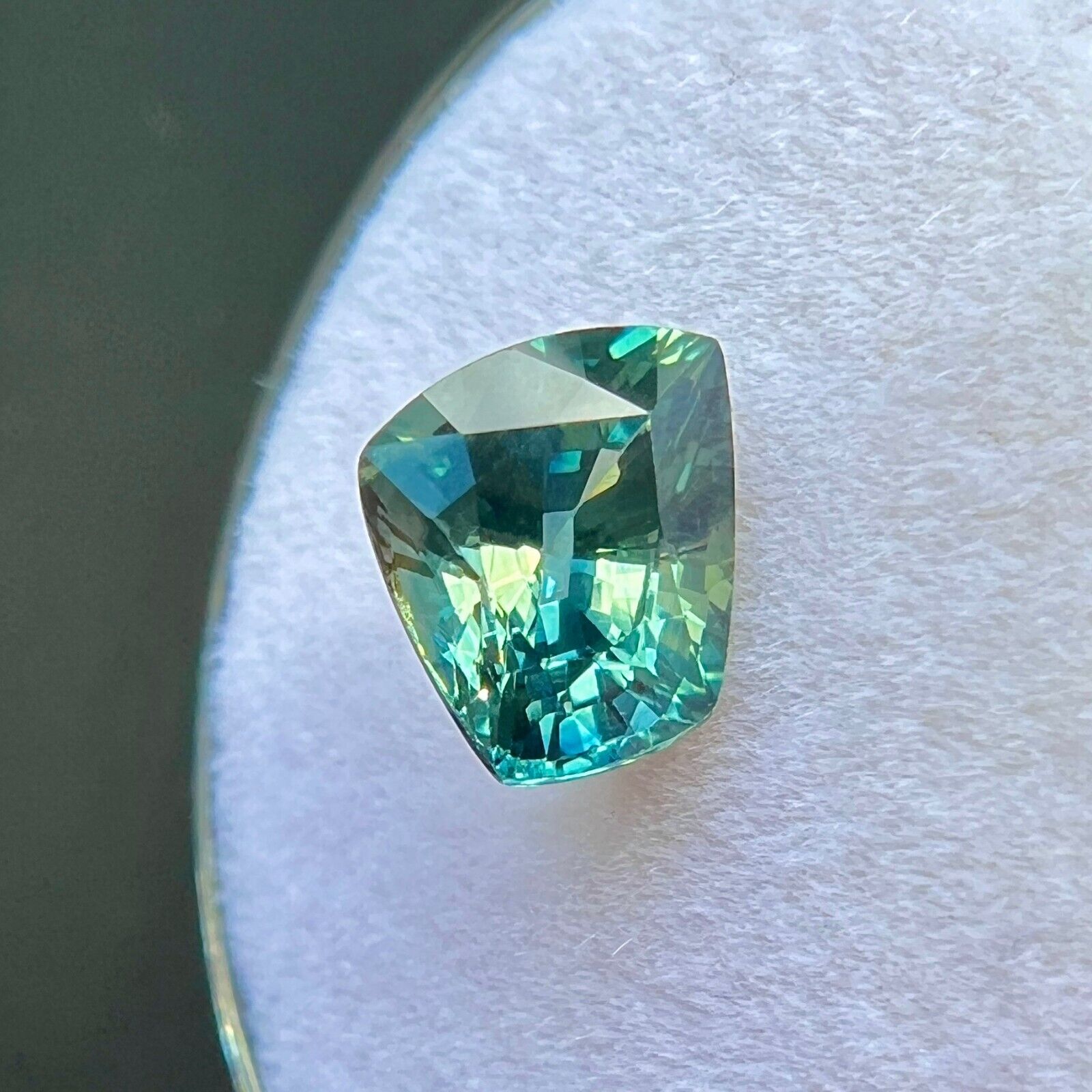 2.10ct NATURAL Sapphire VIVID Blue Green Australian FANCY Cut Gem 7.4x6.6mm VS — view 5