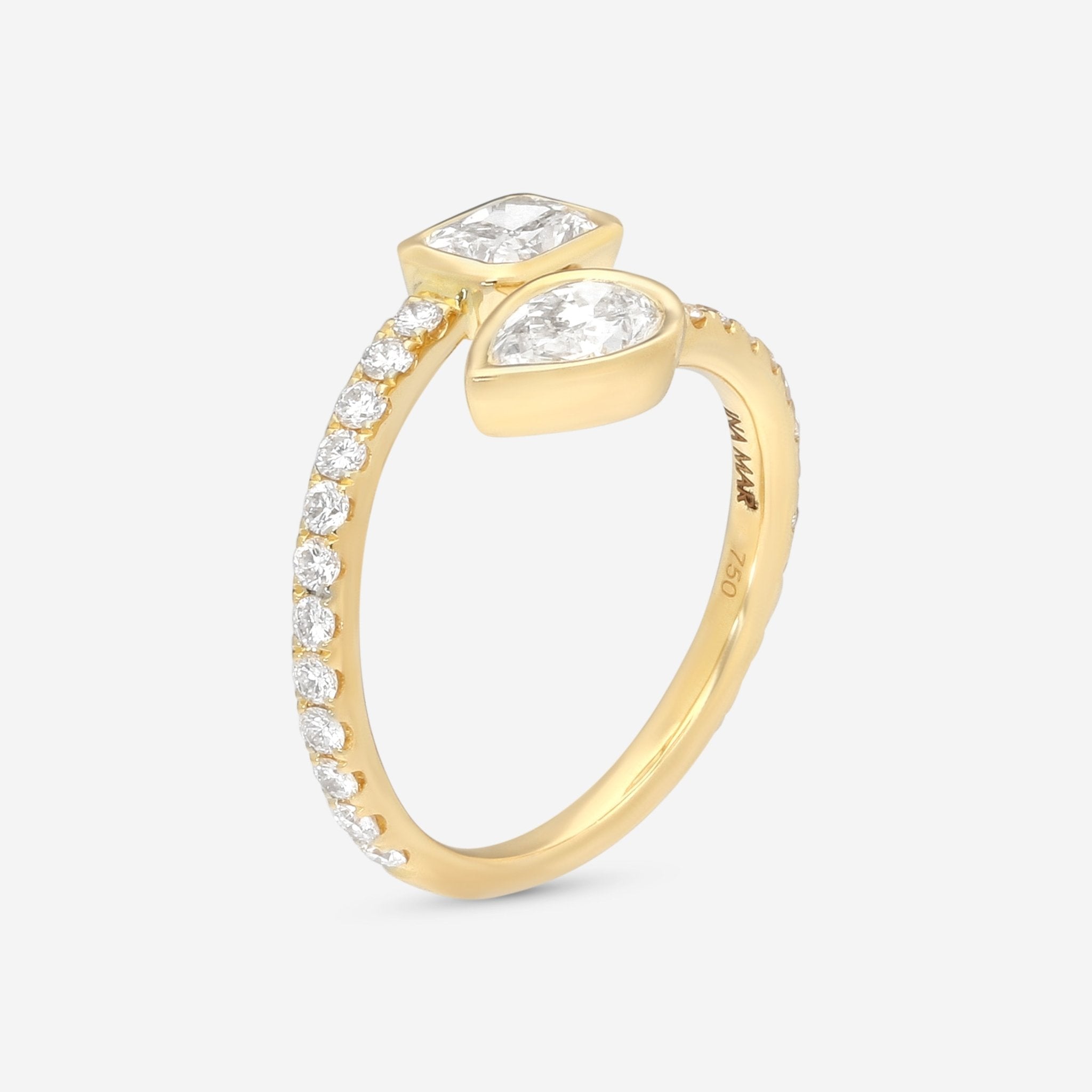Ina Mar 18K Yellow Gold Diamond Wrap Ring Sz. 6.25 ALR-19546-Y — view 2