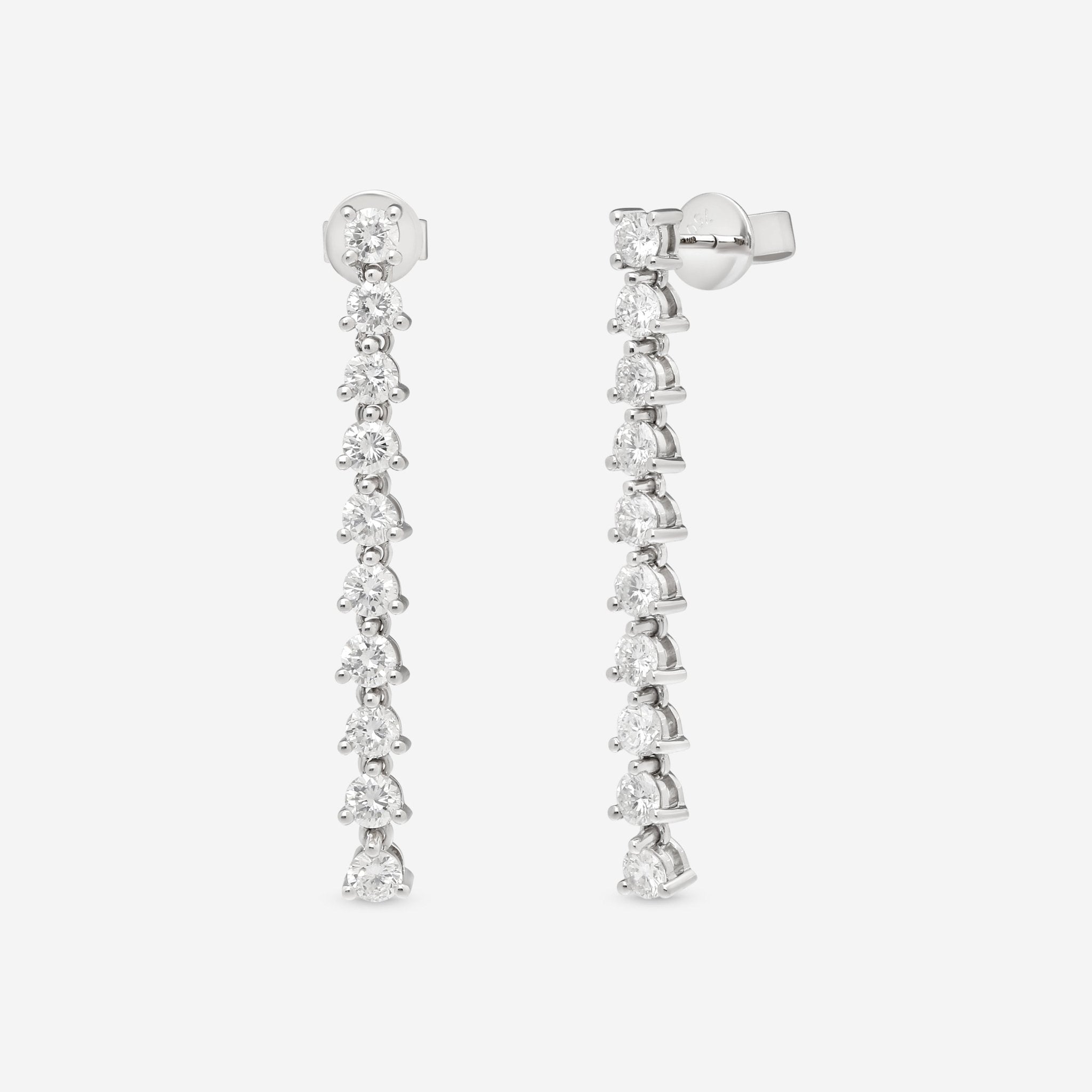 Ina Mar 18K White Gold 2.05 ctw Round Diamond Drop Earrings AER-19279
