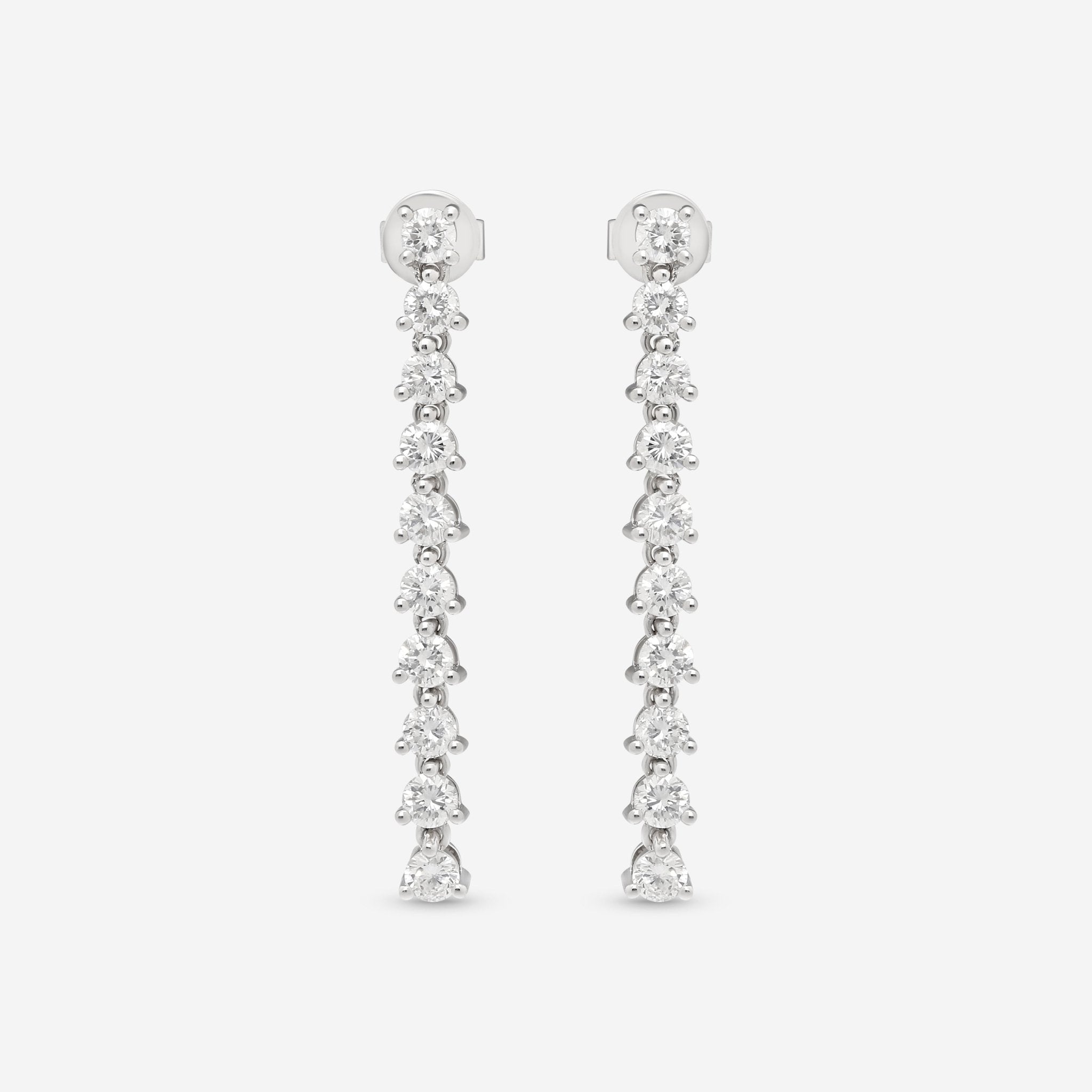 Ina Mar 18K White Gold 2.05 ctw Round Diamond Drop Earrings AER-19279 — view 2