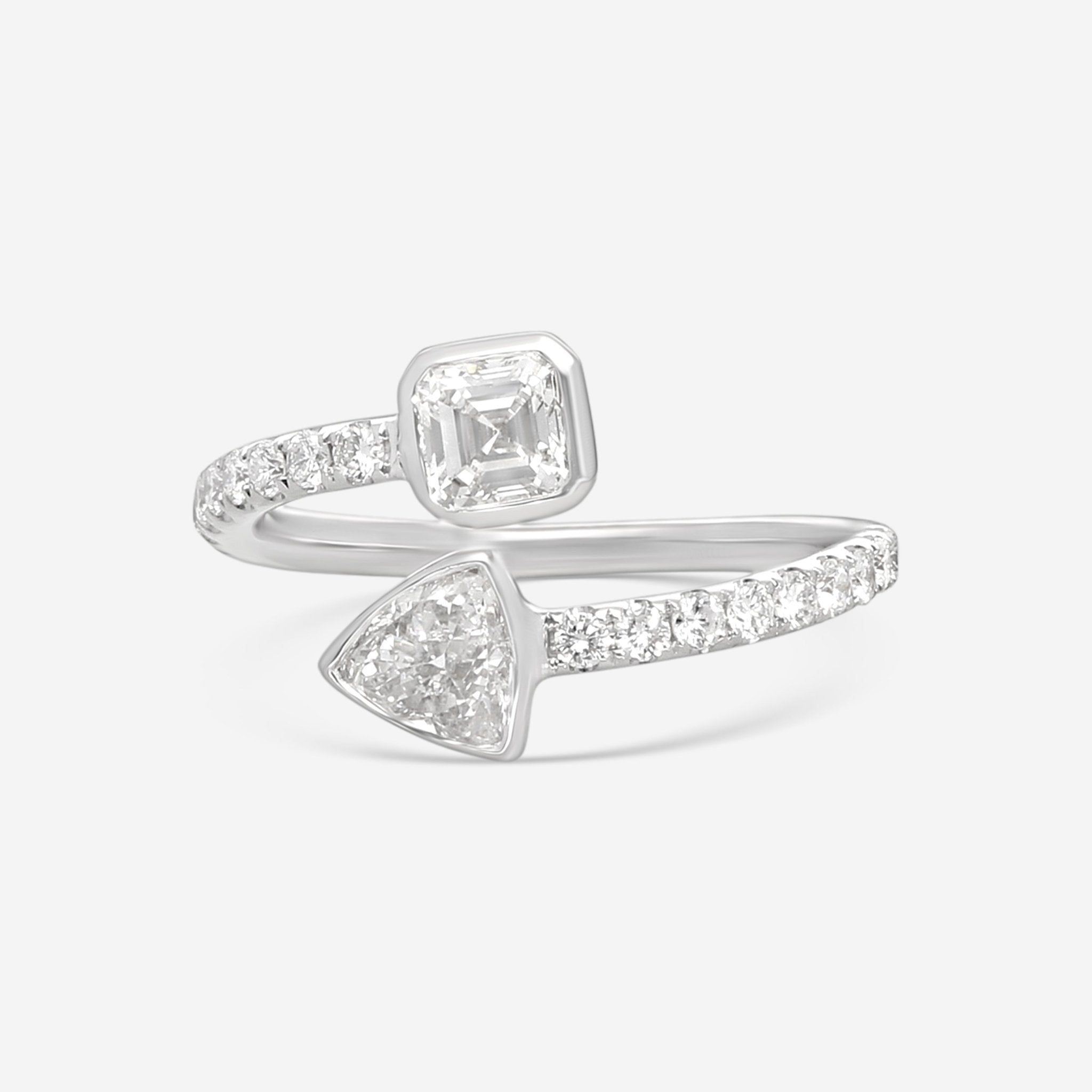 Ina Mar 18K White Gold Diamond Wrap Ring Sz. 6.5 ALR-19547
