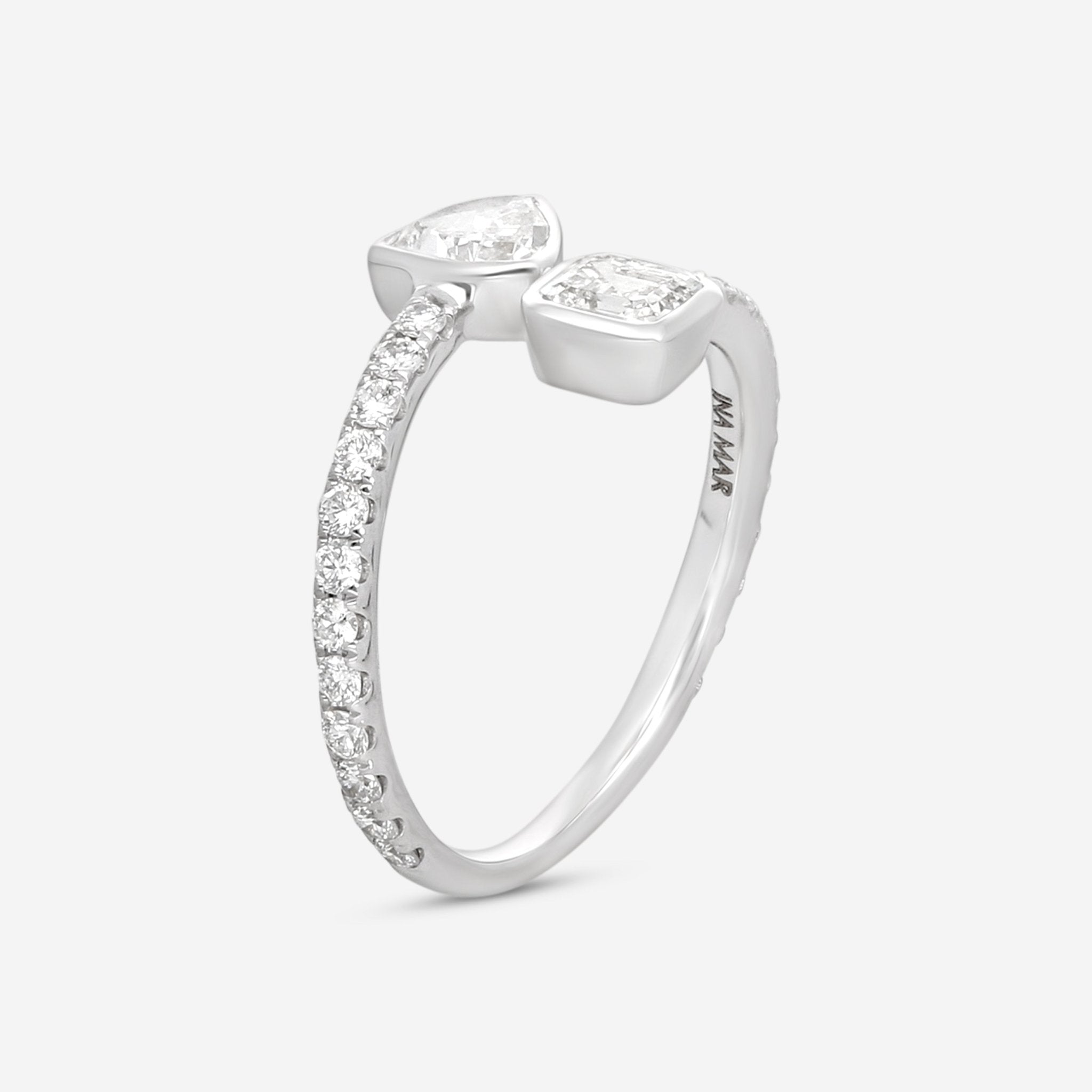 Ina Mar 18K White Gold Diamond Wrap Ring Sz. 6.5 ALR-19547 — view 3