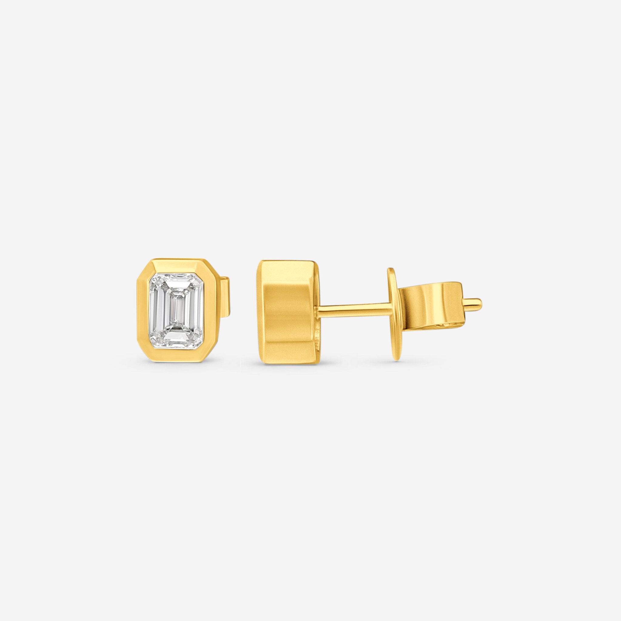 Ina Mar 18K Yellow Gold 1.05 ctw Emerald Cut Diamond Stud Earrings AER-19416-Y