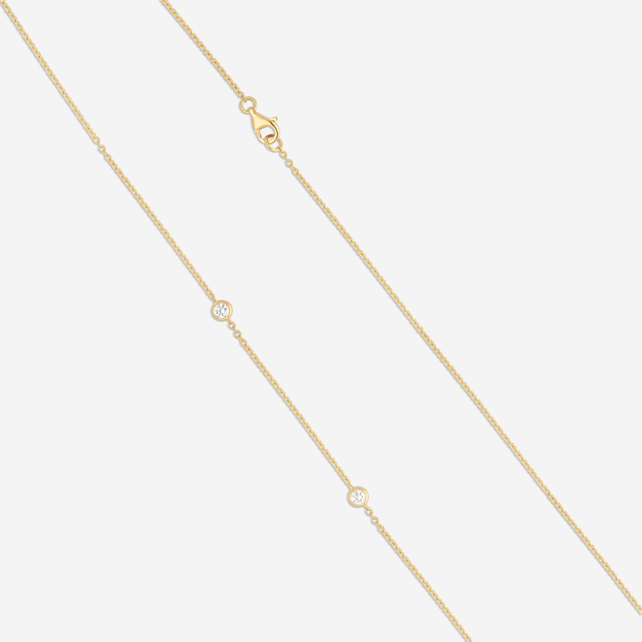 Ina Mar 18K Yellow Gold Round Diamond Cluster Pendant 18" ANK-19071-Y — view 3