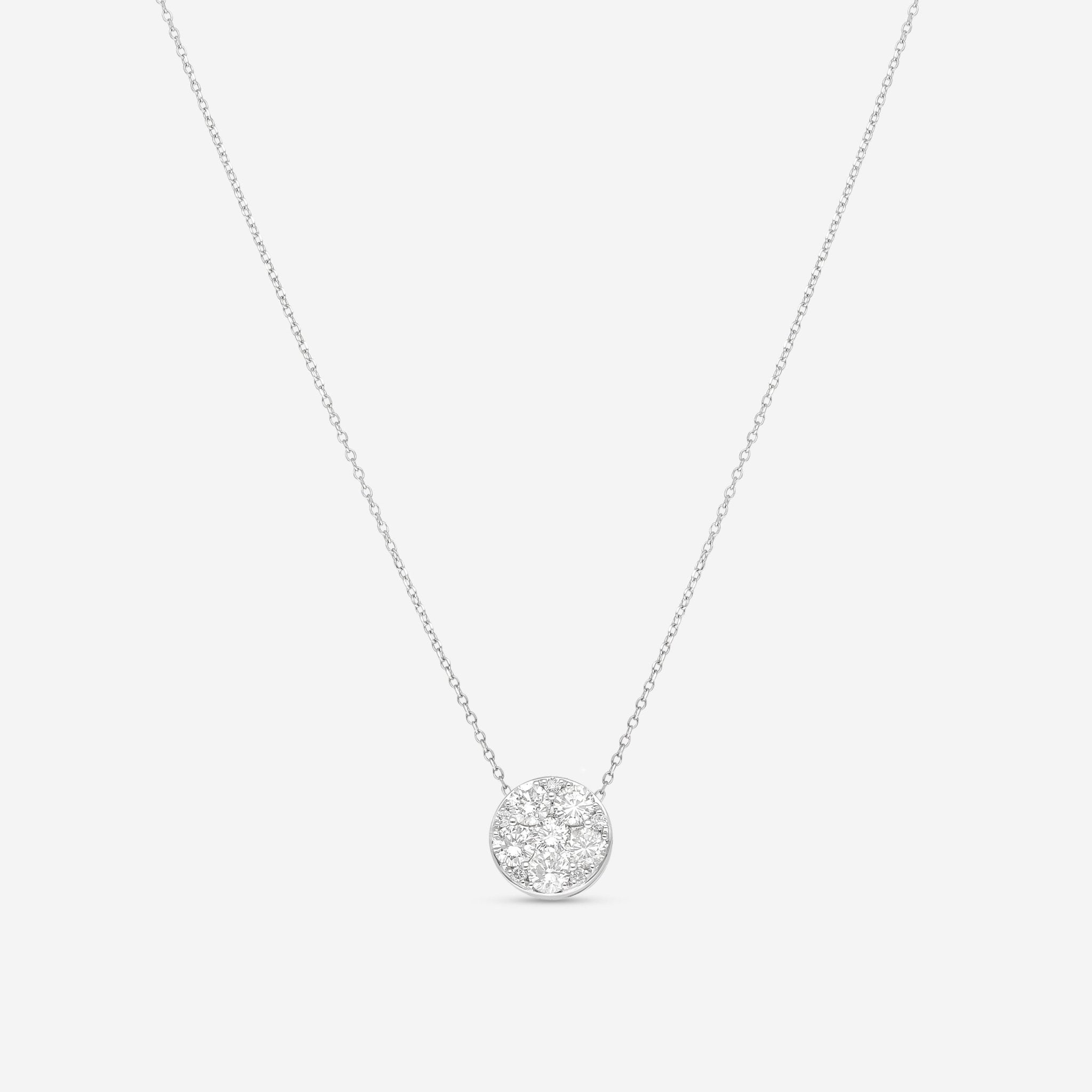 Ina Mar 18K White Gold 1.05 ctw Round Diamond Cluster Pendant APD-17197