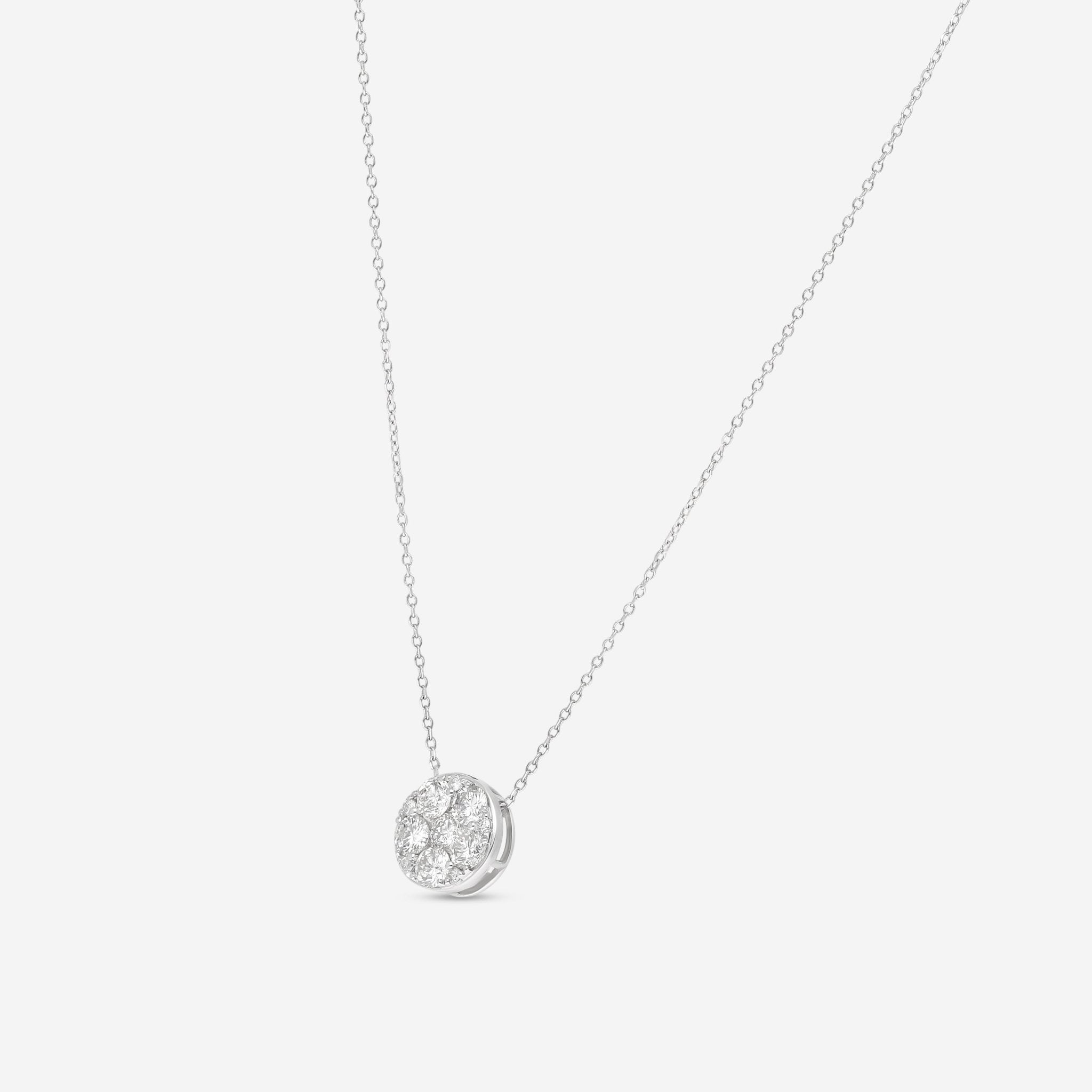 Ina Mar 18K White Gold 1.05 ctw Round Diamond Cluster Pendant APD-17197 — view 3