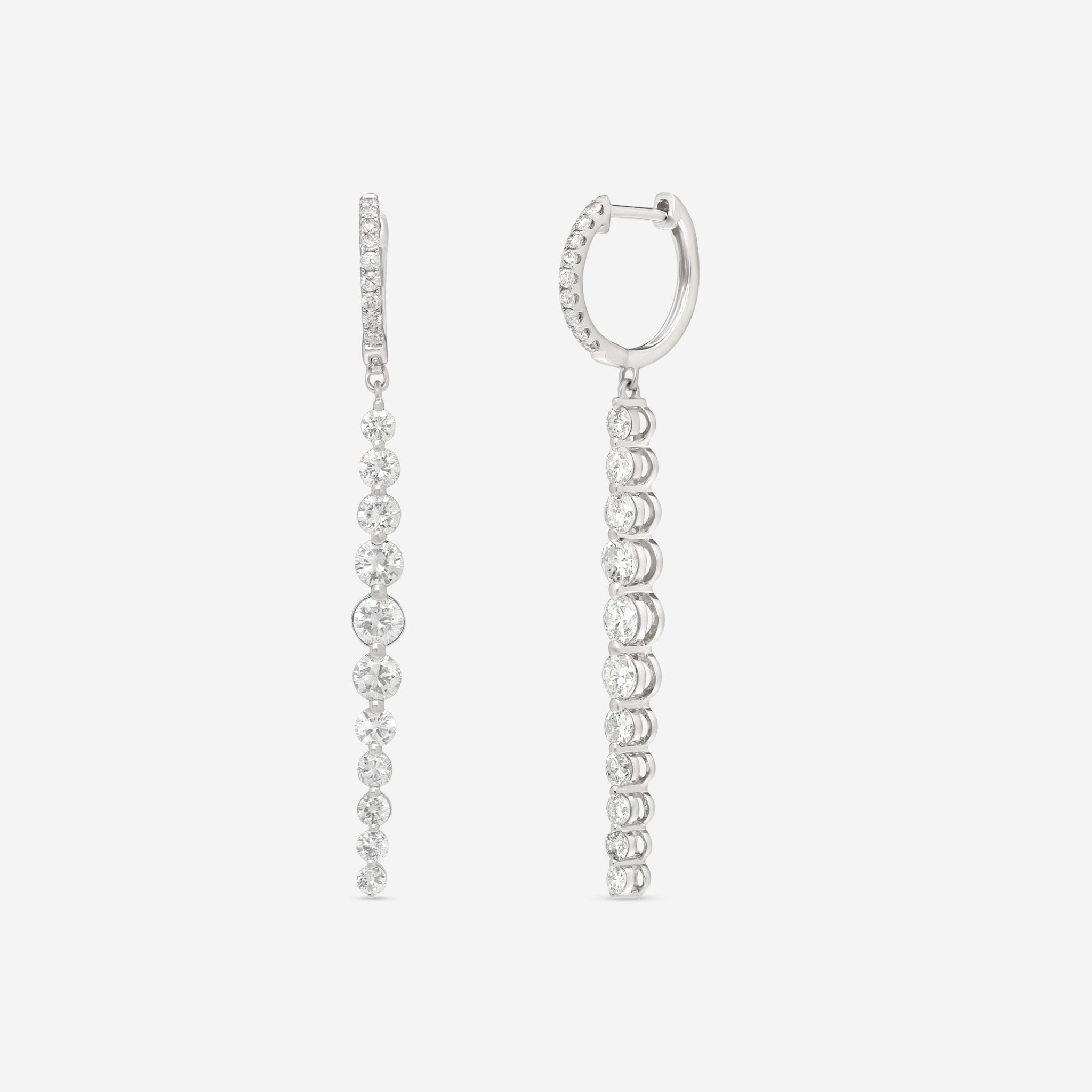 Ina Mar 18K White Gold 2.00 ctw Round Diamond Drop Earrings AER-14725