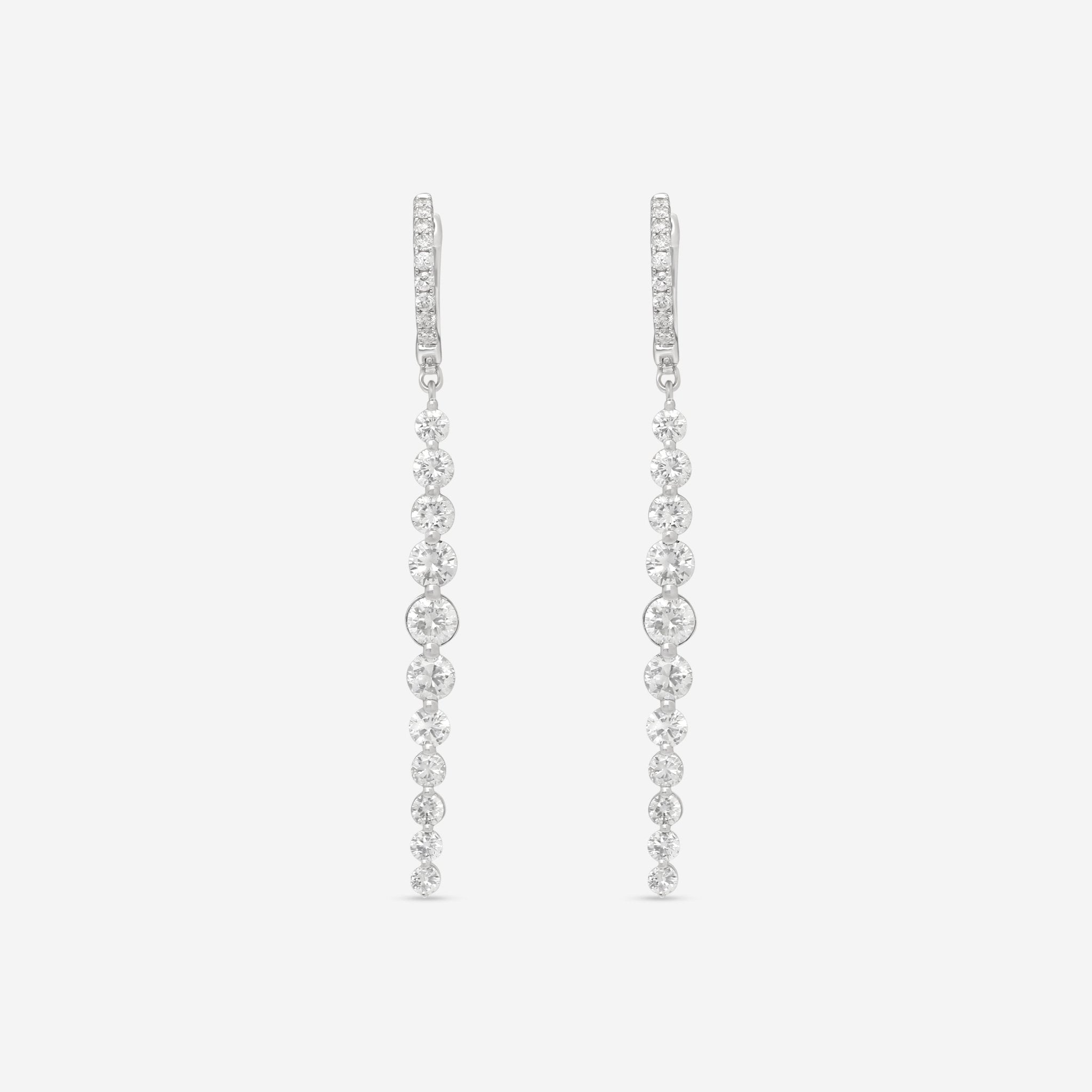 Ina Mar 18K White Gold 2.00 ctw Round Diamond Drop Earrings AER-14725 — view 2