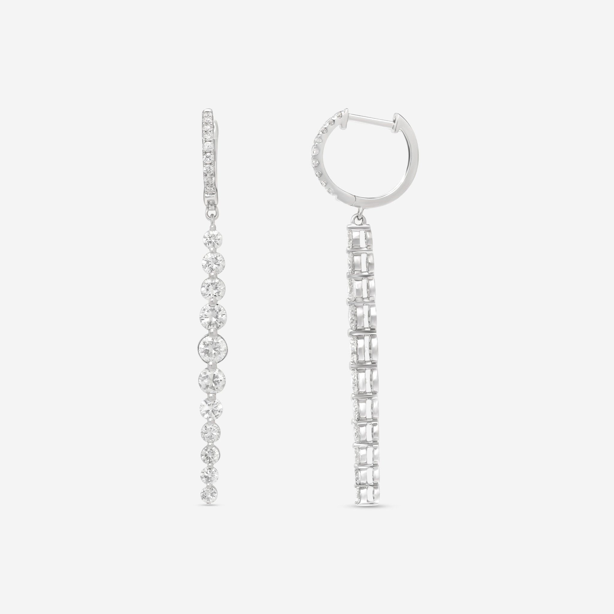 Ina Mar 18K White Gold 2.00 ctw Round Diamond Drop Earrings AER-14725 — view 3