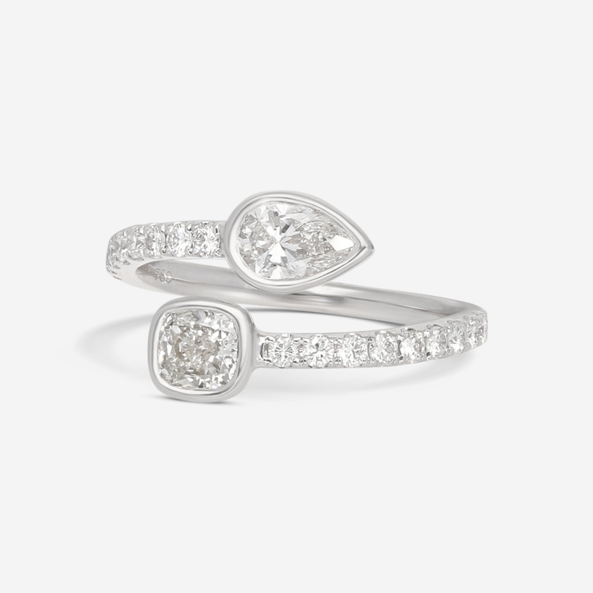 Ina Mar 18K White Gold Diamond Wrap Ring Sz. 6.25 ALR-19545