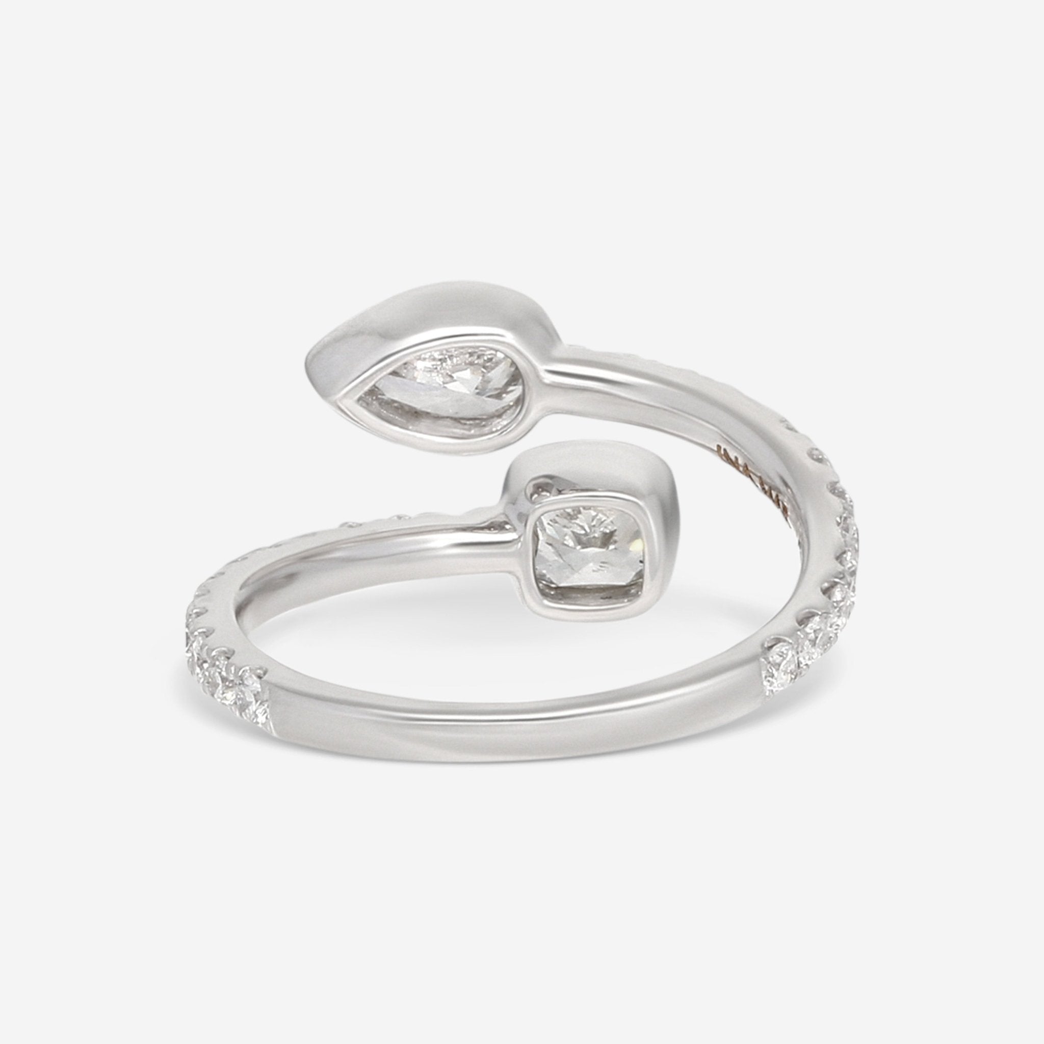 Ina Mar 18K White Gold Diamond Wrap Ring Sz. 6.25 ALR-19545 — view 3