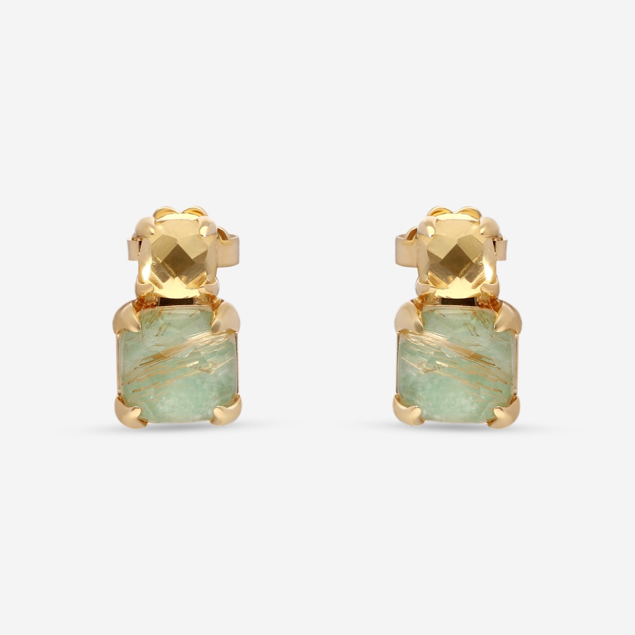 SuperOro Iceberg 18K Yellow Gold Multistone Earrings ICEBERG/O001 — view 2