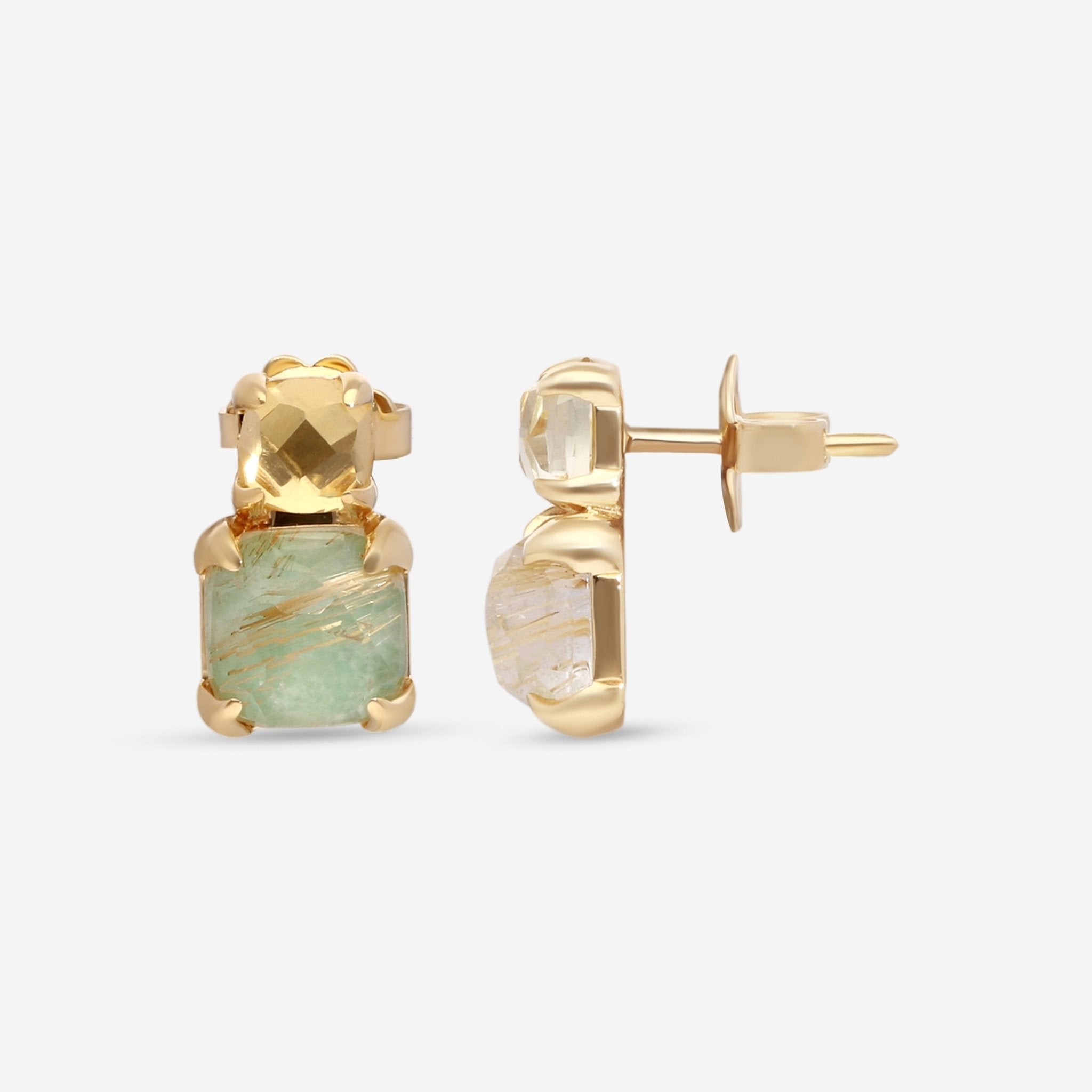 SuperOro Iceberg 18K Yellow Gold Multistone Earrings ICEBERG/O001 — view 3