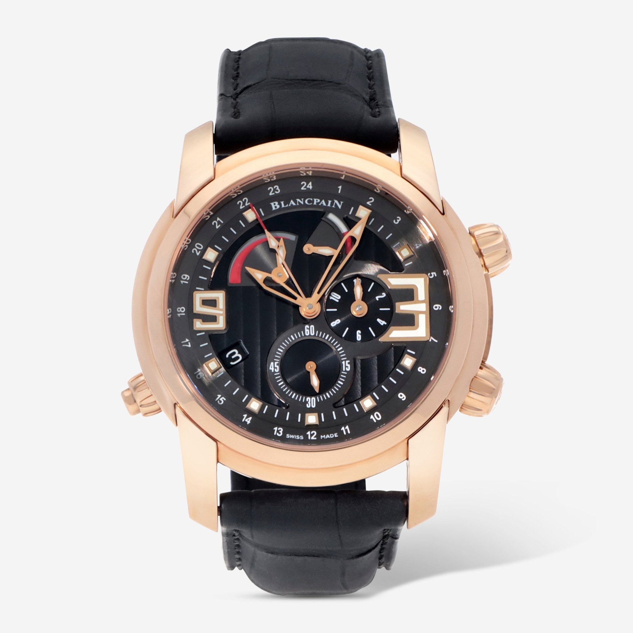 Blancpain L-Evolution Reveil GMT 18K Rose Gold Automatic Men's Watch 8841-3630-53B