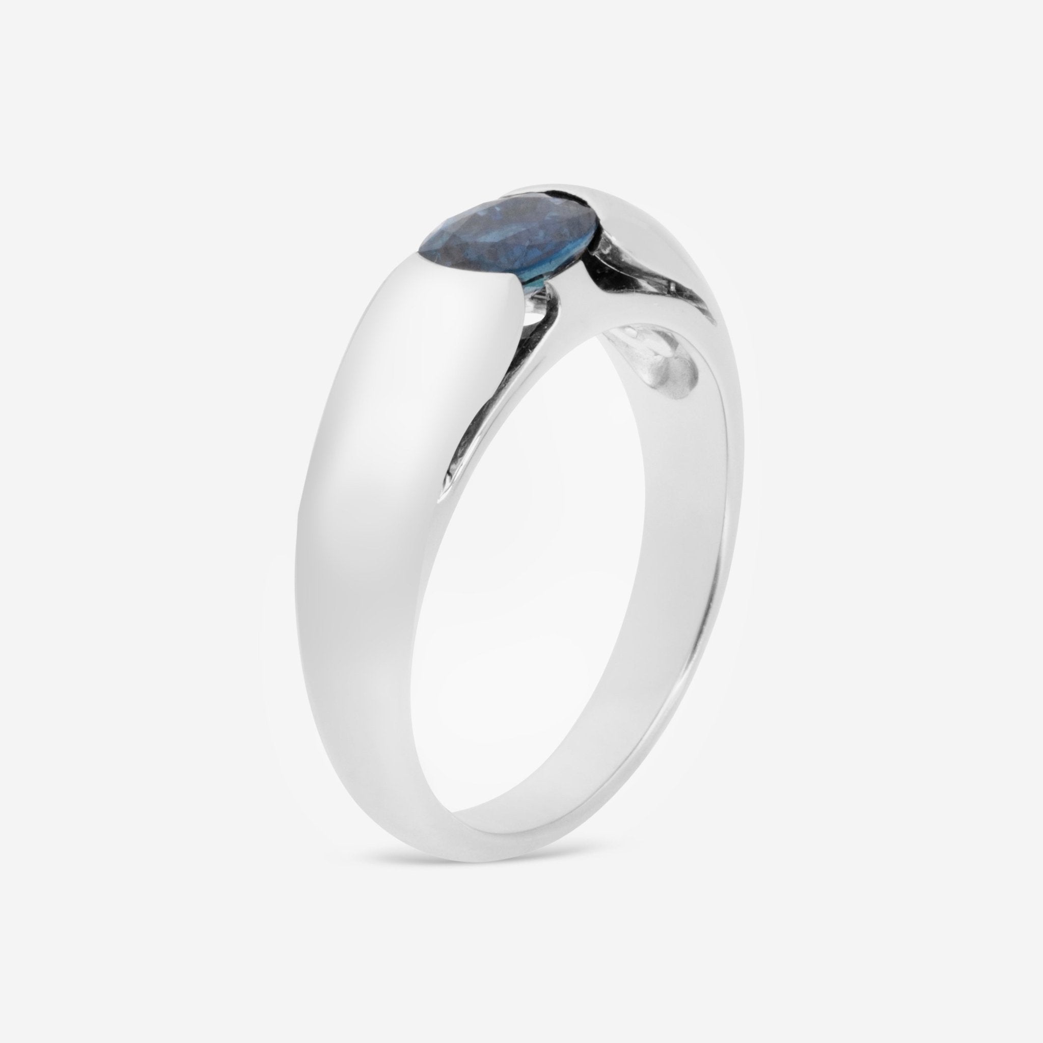Bulgari 18K White Gold Sapphire Ring Sz. 7.25 13323