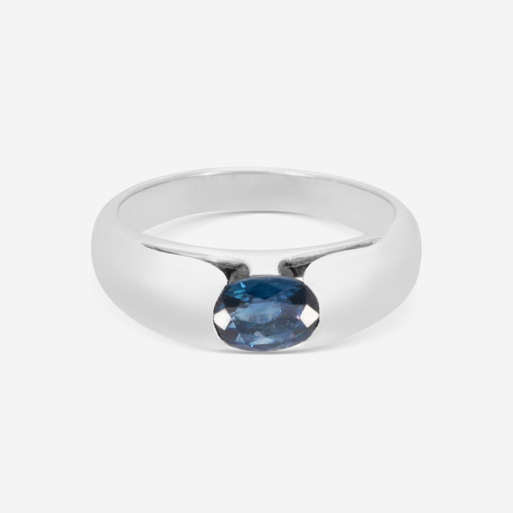 Bulgari 18K White Gold Sapphire Ring Sz. 7.25 13323 — view 2