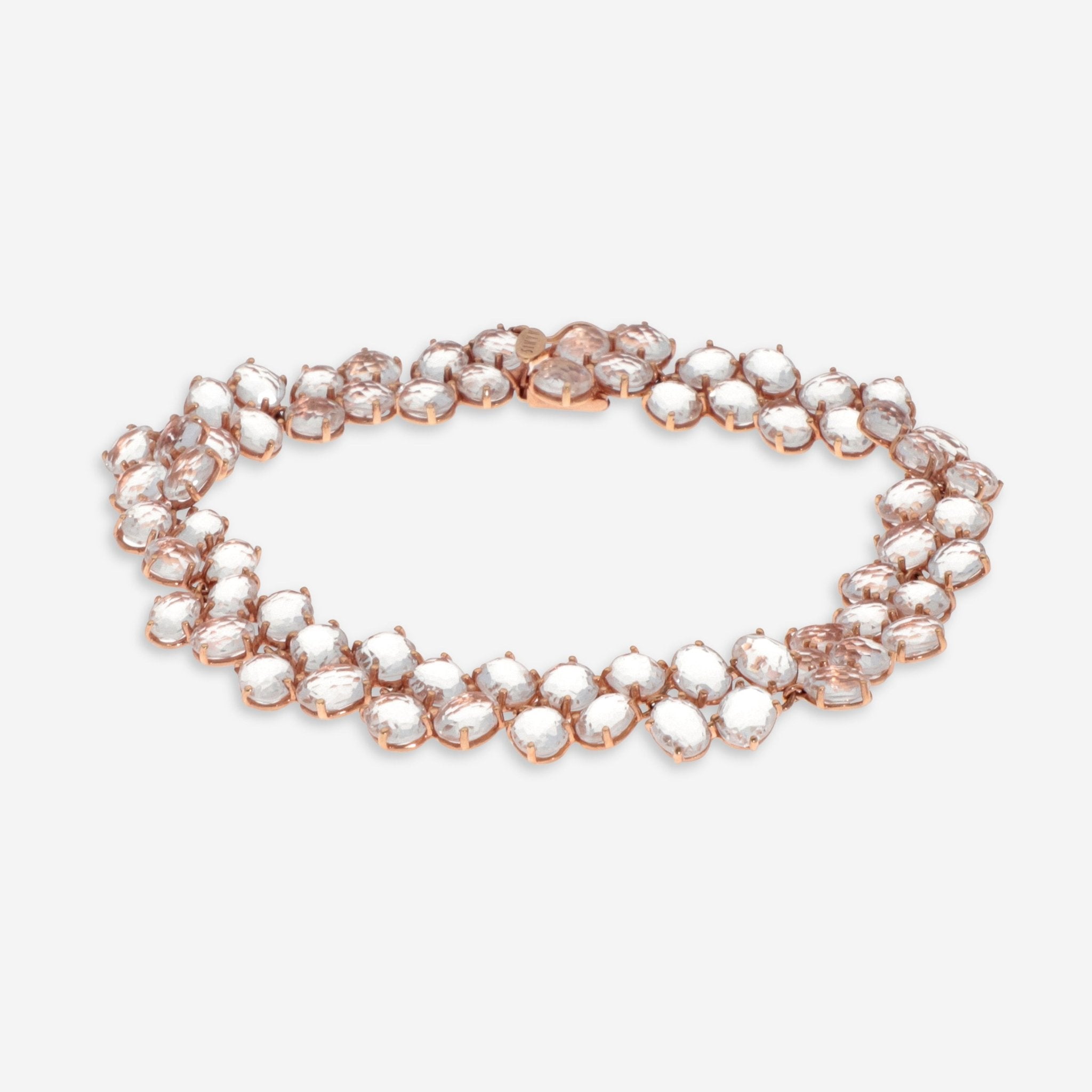 Nanis 18K Rose Gold Rock Crystal Chain Bracelet BI1-515