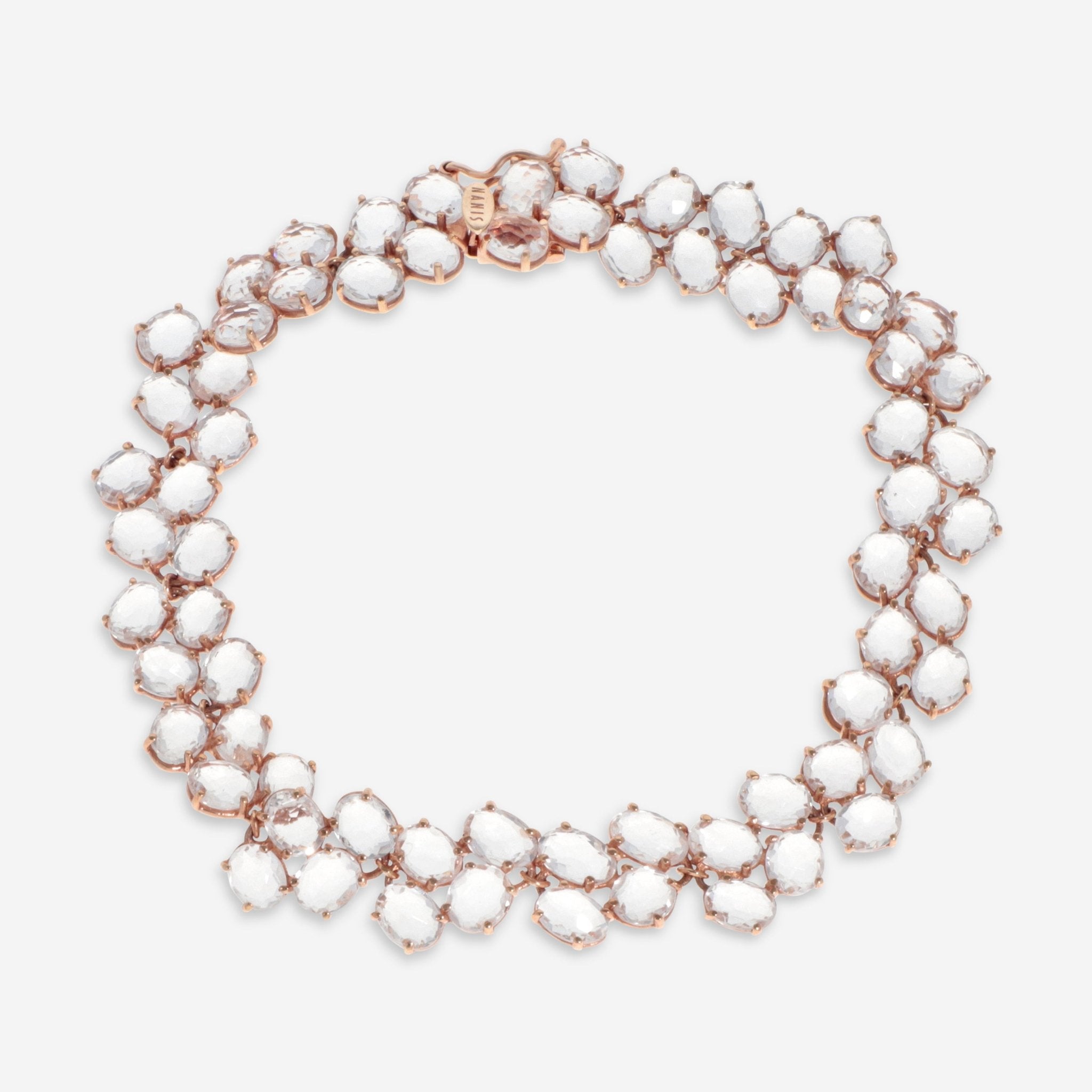 Nanis 18K Rose Gold Rock Crystal Chain Bracelet BI1-515 — view 2