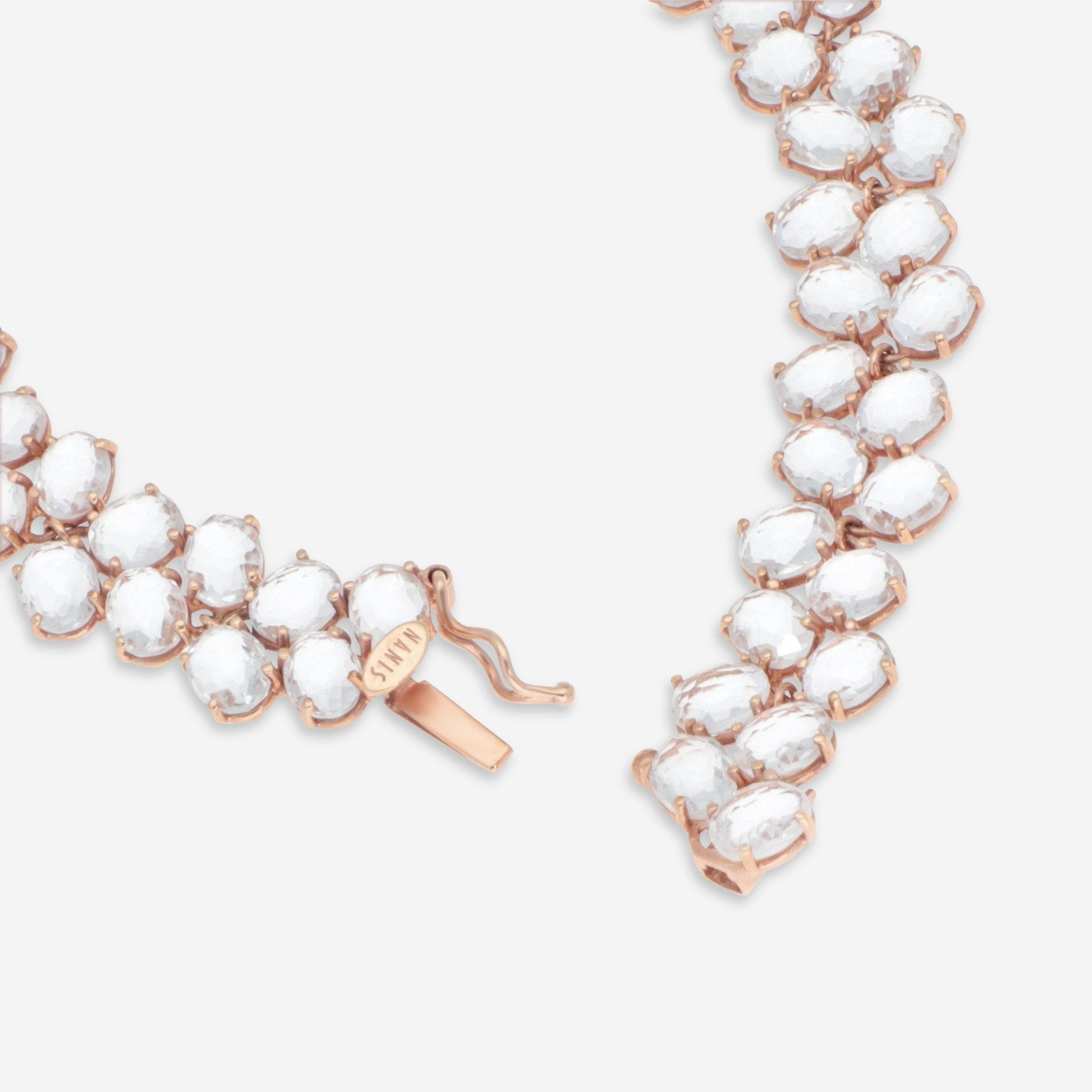 Nanis 18K Rose Gold Rock Crystal Chain Bracelet BI1-515 — view 3