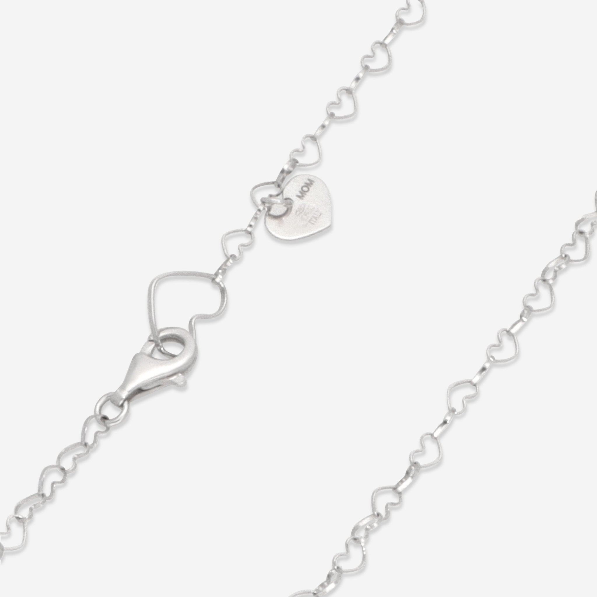 Nanis 18K White Gold Diamond, Tsavorite & Mother of Pearl Large Heart Pendant Necklace CS7-529 — view 3