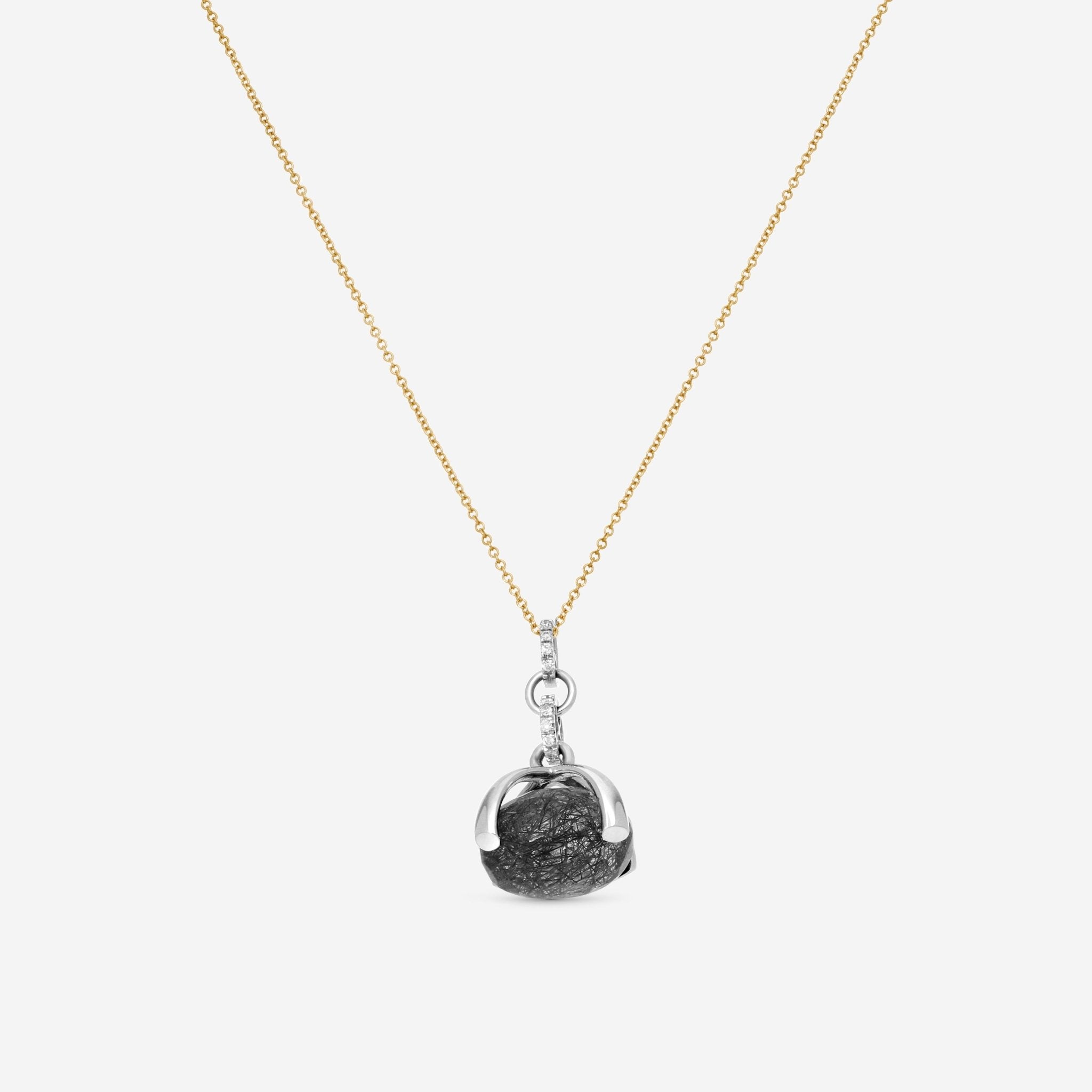 Nanis 18K White & Yellow Gold Diamond & Rutilated Quartz Pendant Necklace CS11-508