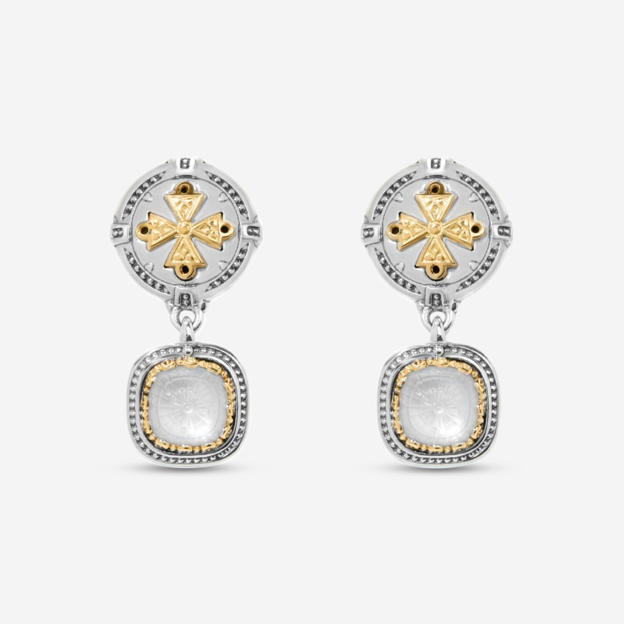 Konstantino Dome Sterling Silver & 18K Yellow Gold Mother of Pearl Drop Earrings SKKJ703-313