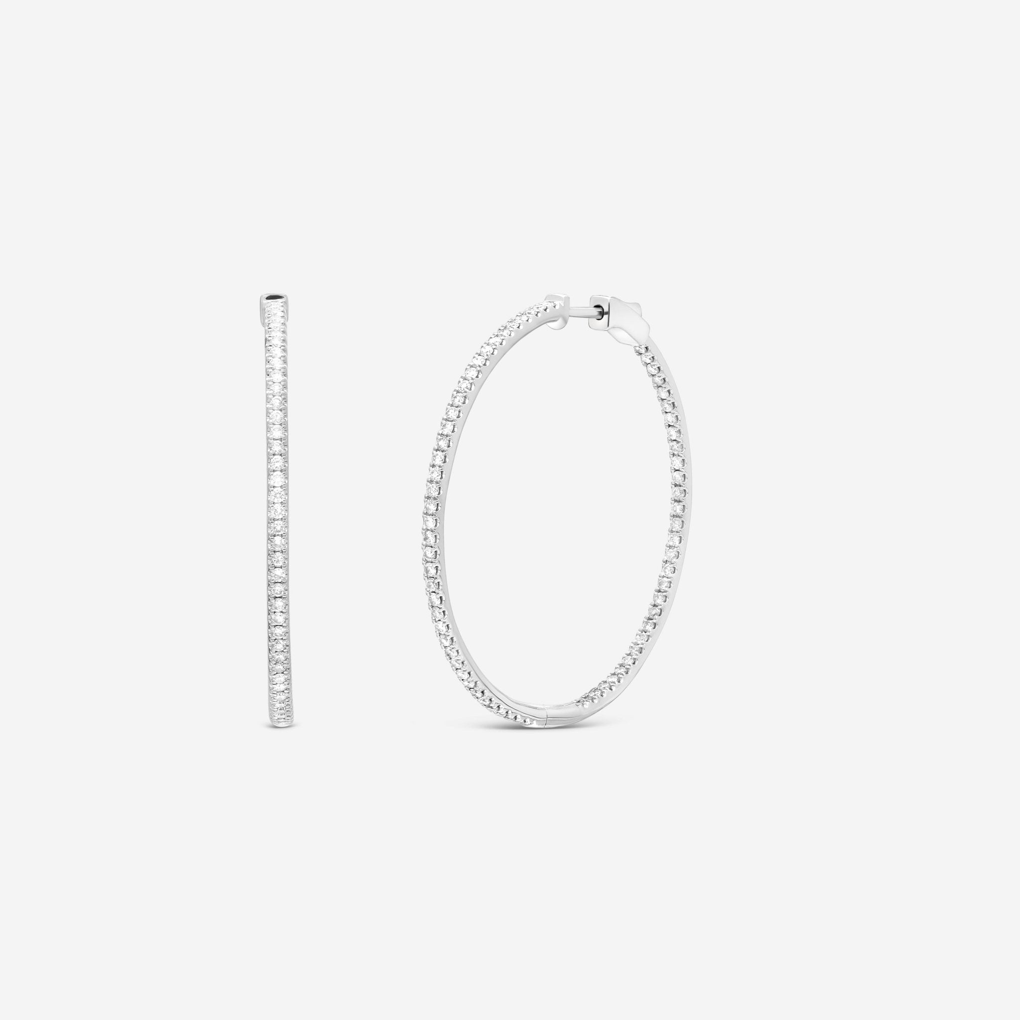 Ina Mar 18K White Gold 1.50 ctw Round Diamond Hoop Earrings AER-13138