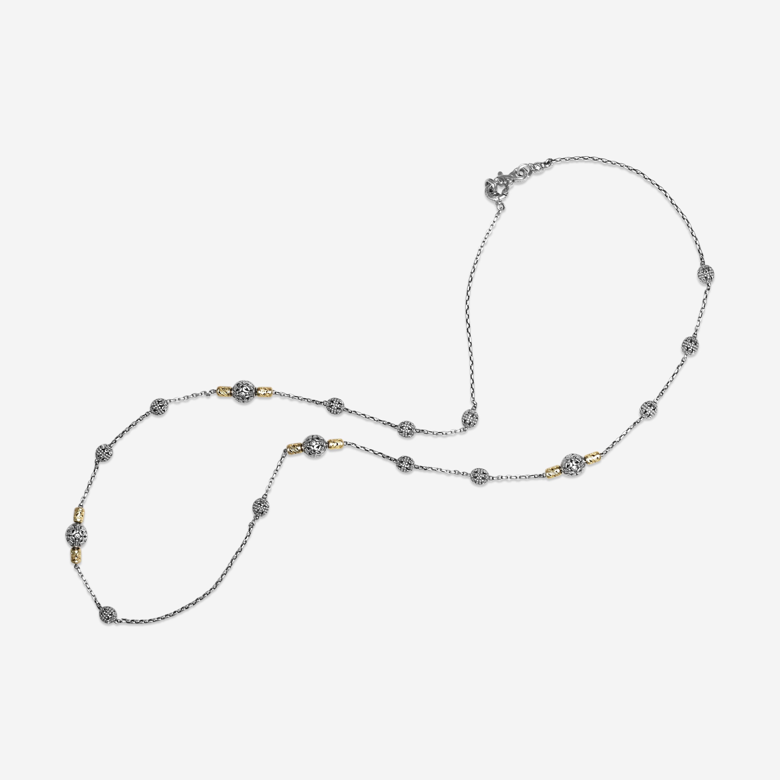 Konstantino Kleos Sterling Silver & 18k Yellow Gold Station Necklace KOMK4768-130-33