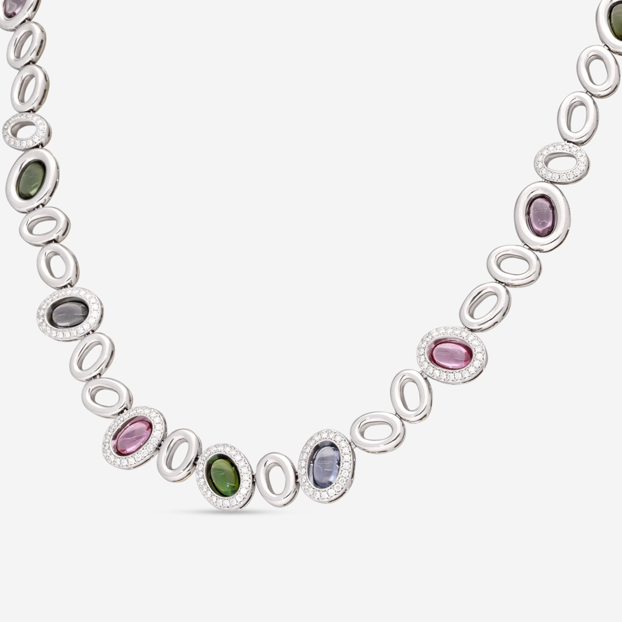 Gübelin Madagaskar 18K White & Rose Gold Spinel, Tourmaline & Diamond Necklace 42K-1133.2 — view 2