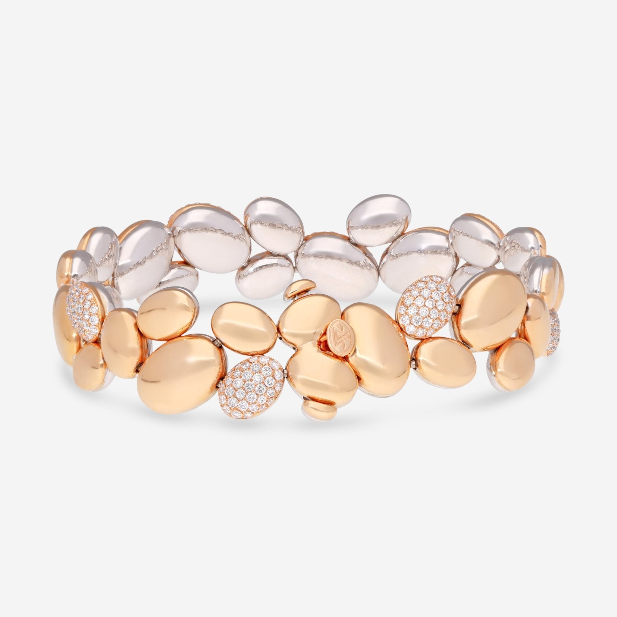 Gübelin Madagaskar 18K Rose & White Gold Diamond Bracelet 40K-0536.7 — view 2