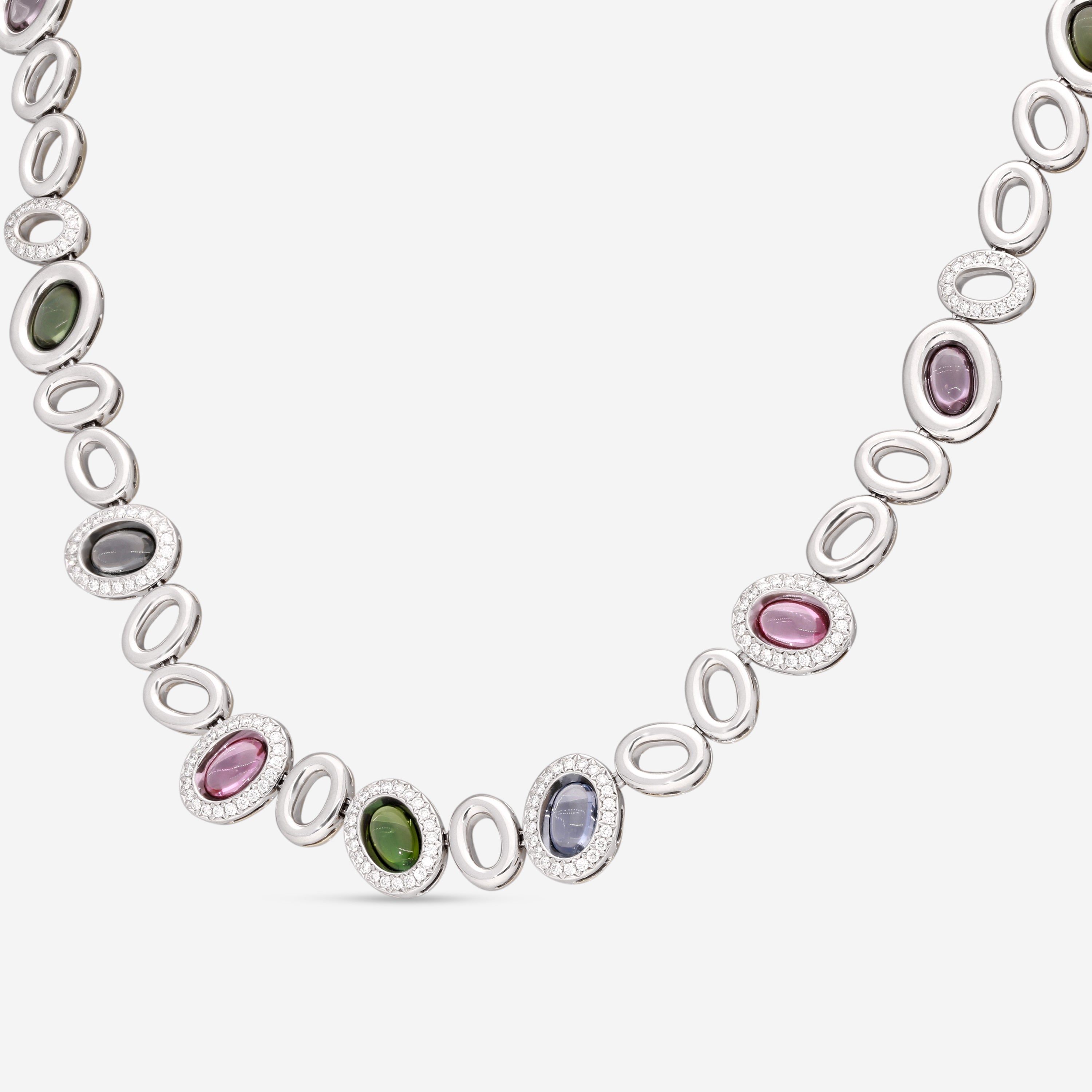 Gübelin Madagaskar 18K White & Yellow Gold Spinel, Tourmaline & Diamond Necklace 42K-1133.2-100017766 — view 2