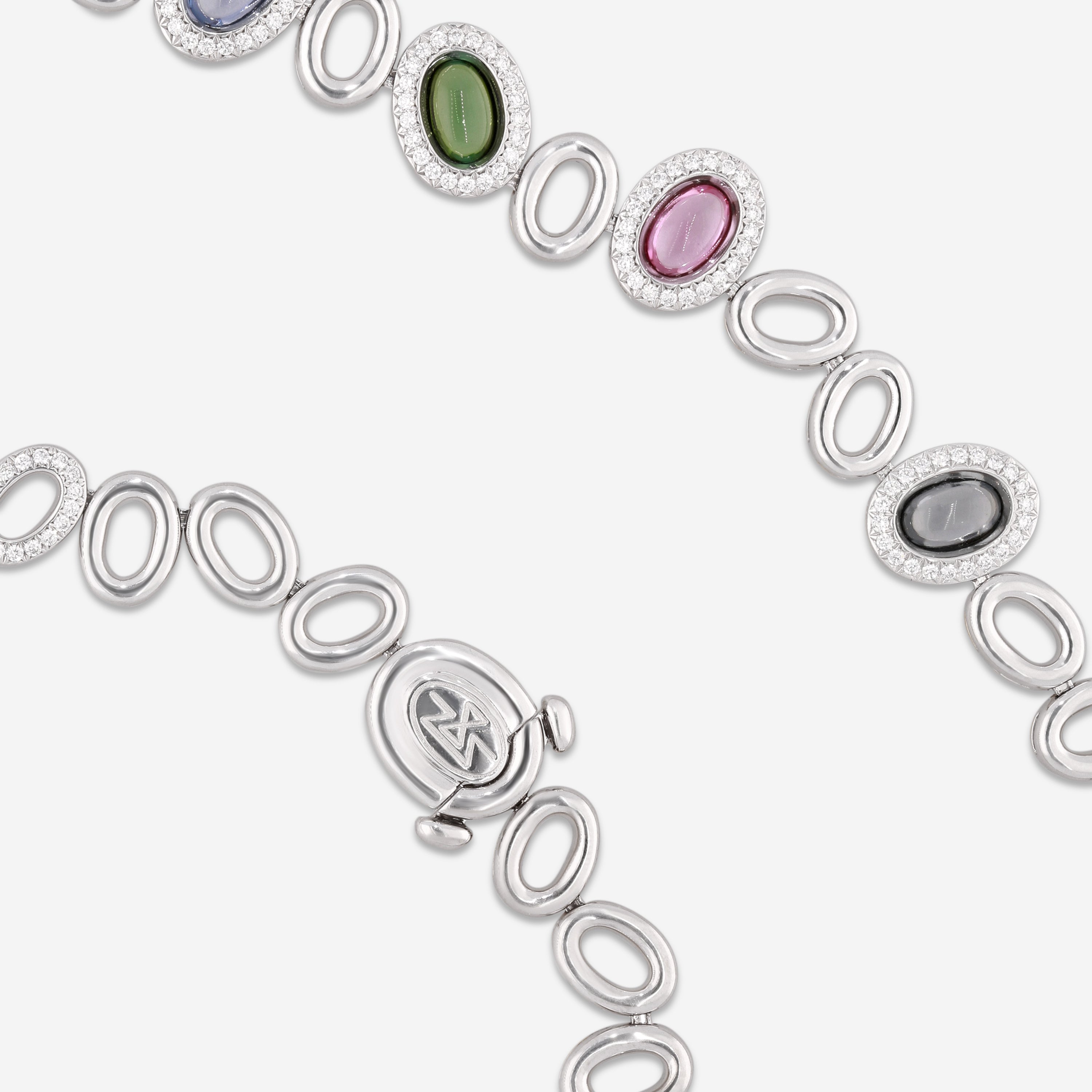 Gübelin Madagaskar 18K White & Yellow Gold Spinel, Tourmaline & Diamond Necklace 42K-1133.2-100017766 — view 3