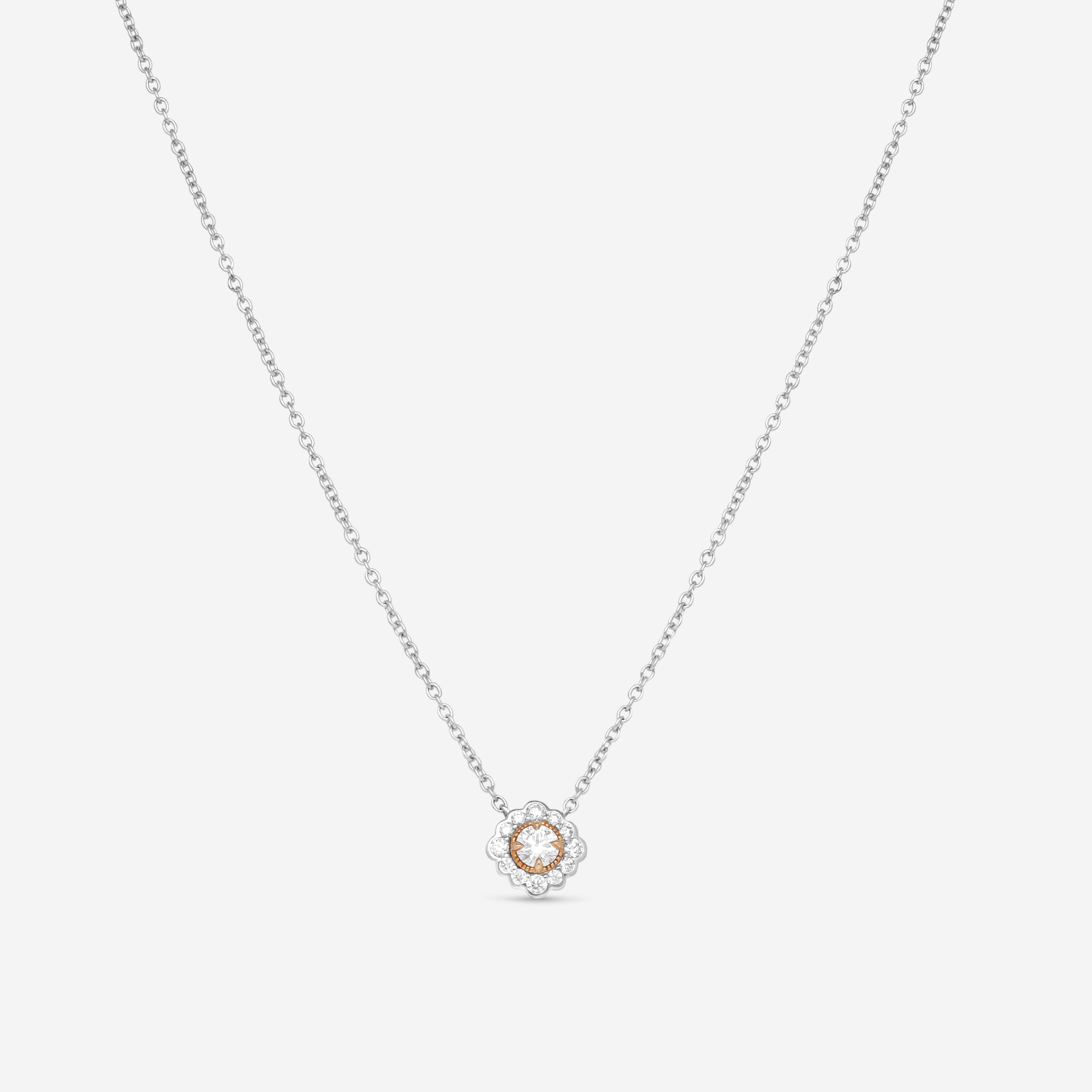 Hearts On Fire Liliana 18K Rose Gold & Platinum Flower Pendant HFPLILFLWR00288RP