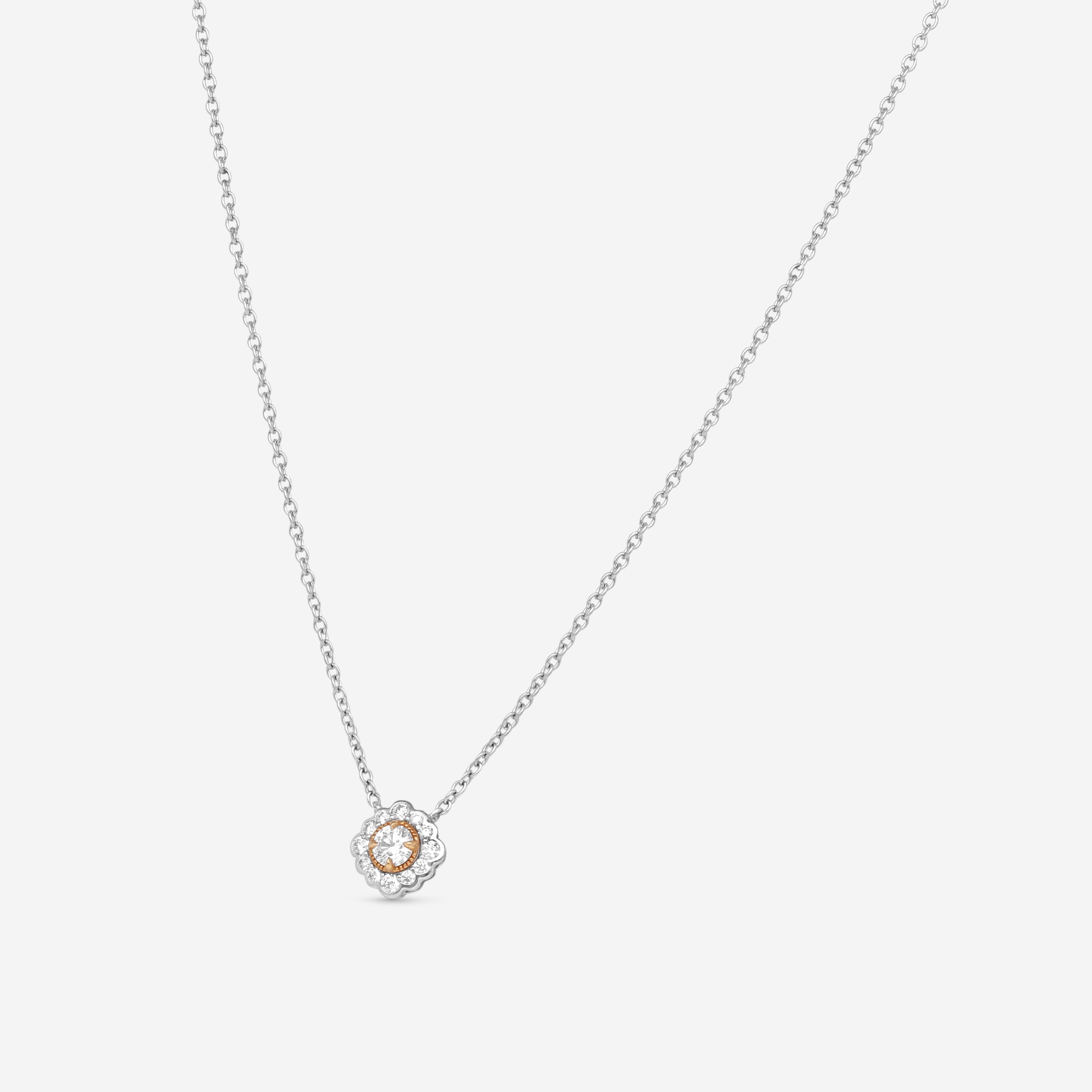 Hearts On Fire Liliana 18K Rose Gold & Platinum Flower Pendant HFPLILFLWR00288RP — view 2