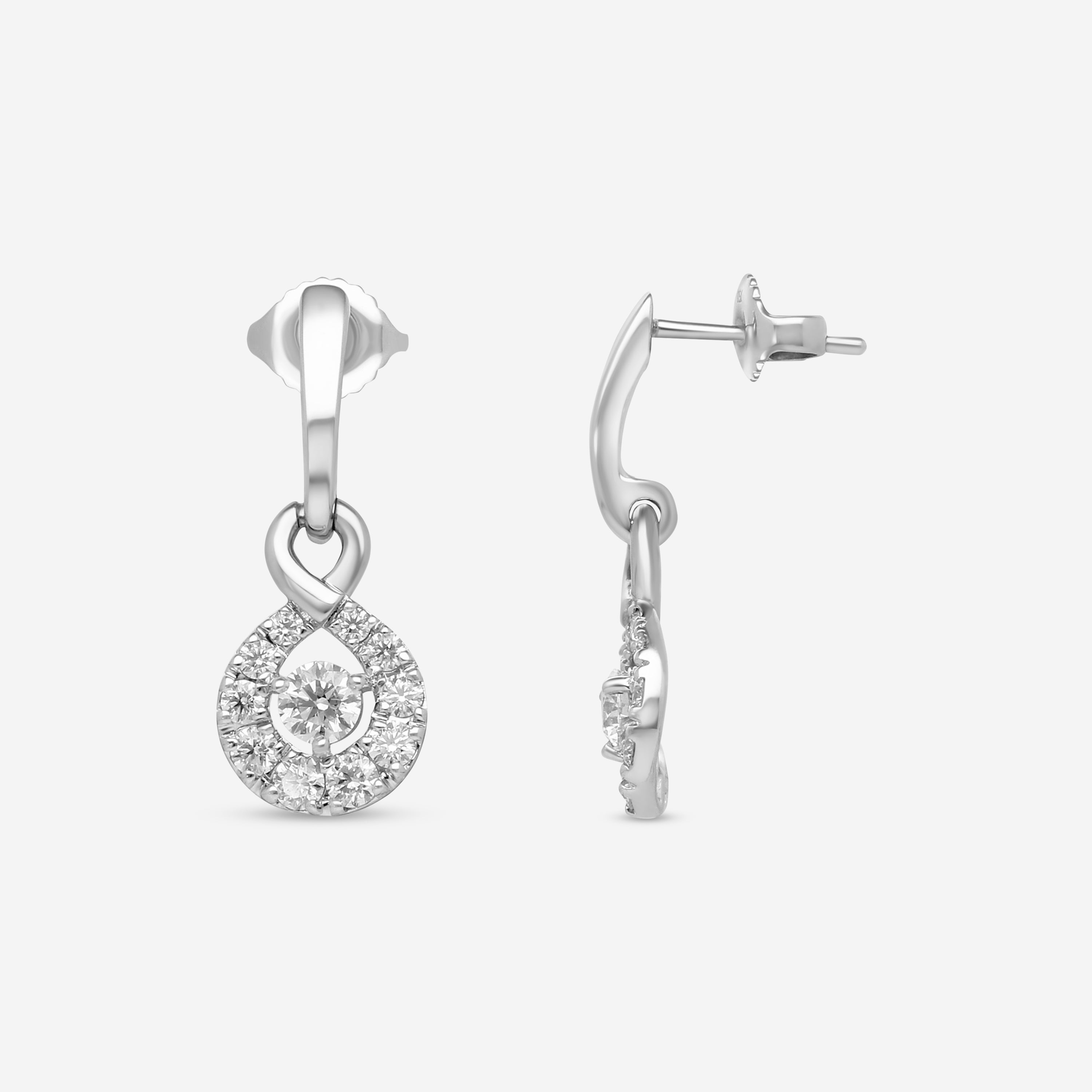 Hearts On Fire Optima 18K White Gold Diamond Drop Earrings HFEDOPD00908W — view 3