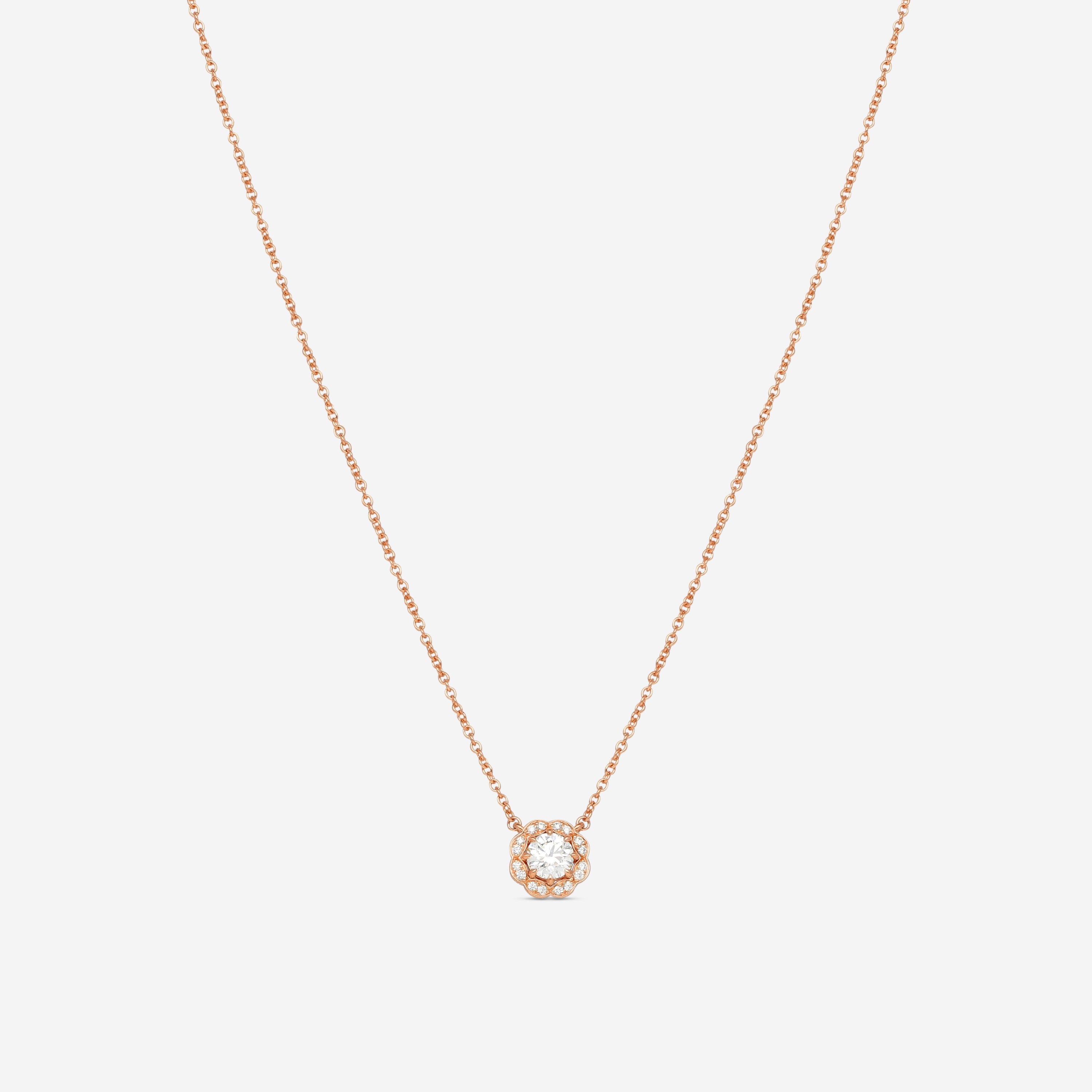 Hearts On Fire Lorelei 18K Rose Gold Diamond Halo Pendant HFPLORDIAH00508Y
