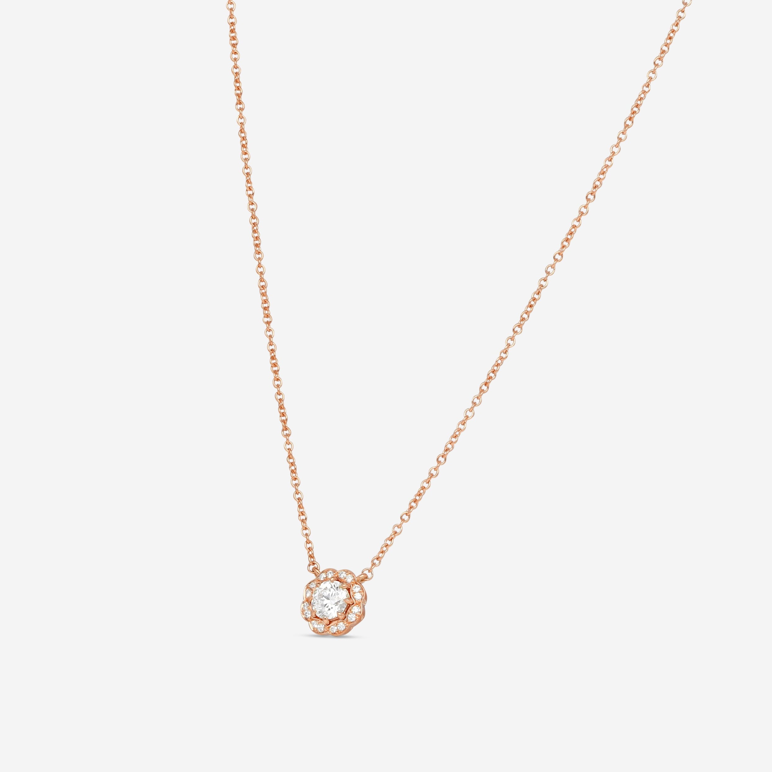 Hearts On Fire Lorelei 18K Rose Gold Diamond Halo Pendant HFPLORDIAH00508Y — view 2