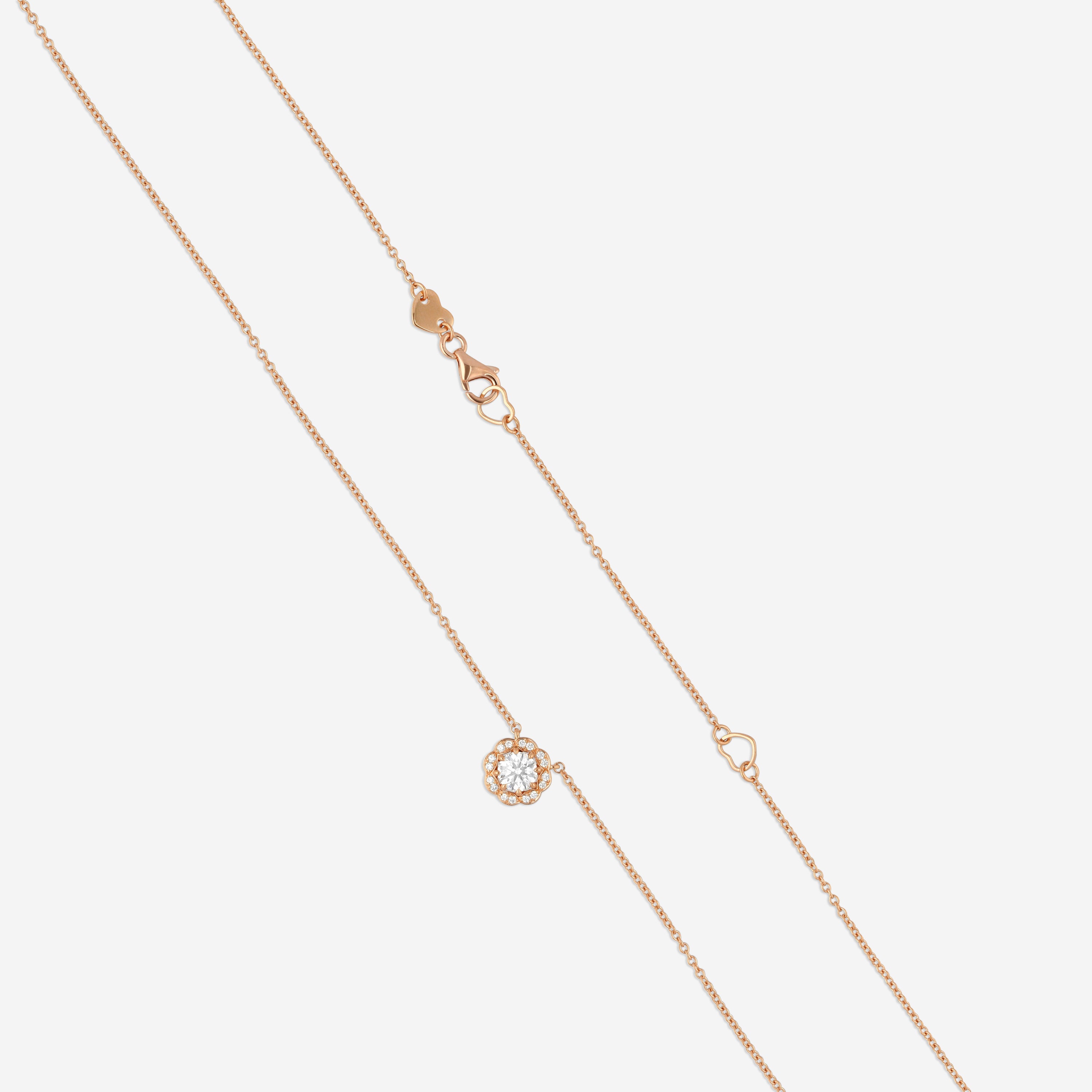Hearts On Fire Lorelei 18K Rose Gold Diamond Halo Pendant HFPLORDIAH00508Y — view 3