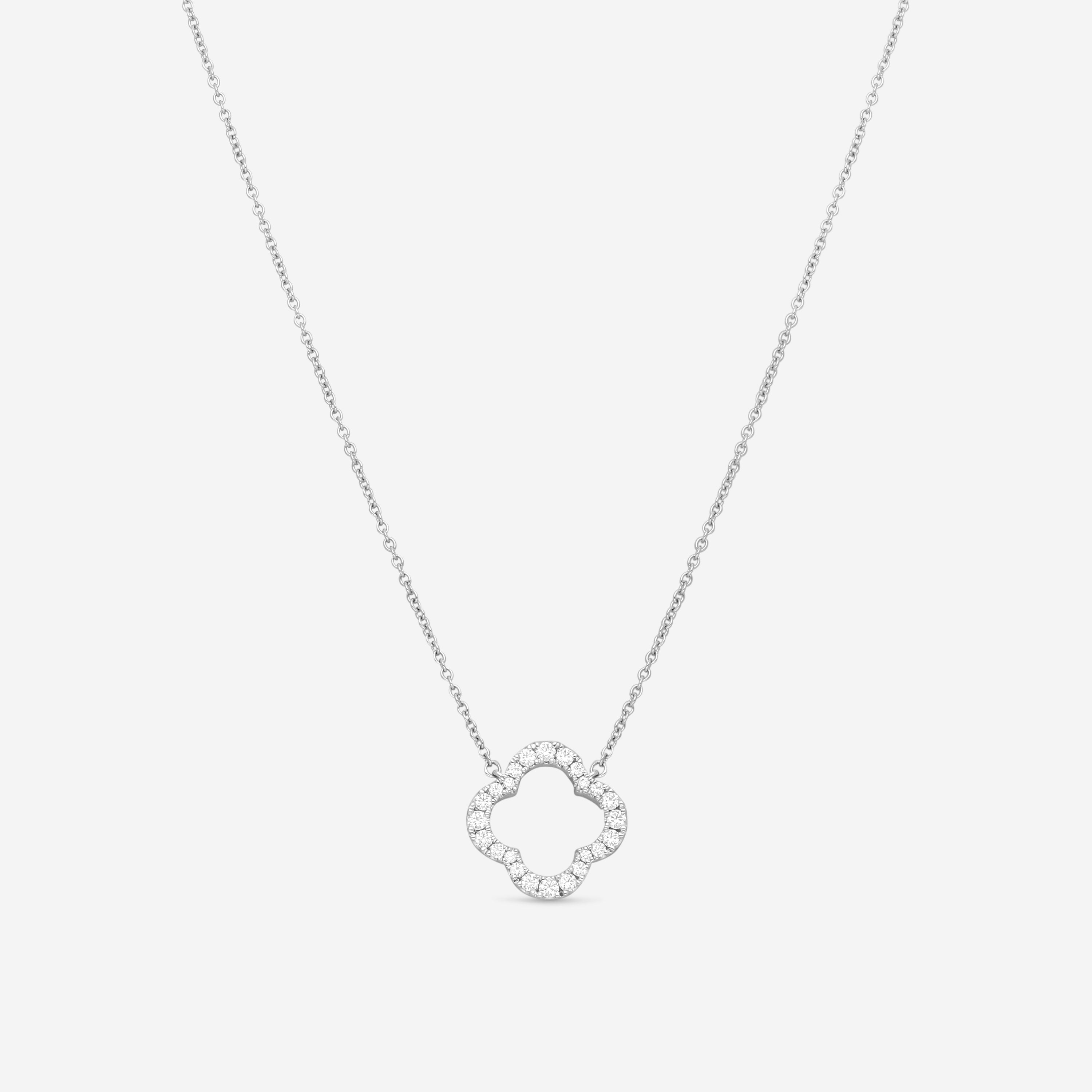 Hearts On Fire Signature 18K White Gold Diamond Petal Pendant HFPSIGP00348W