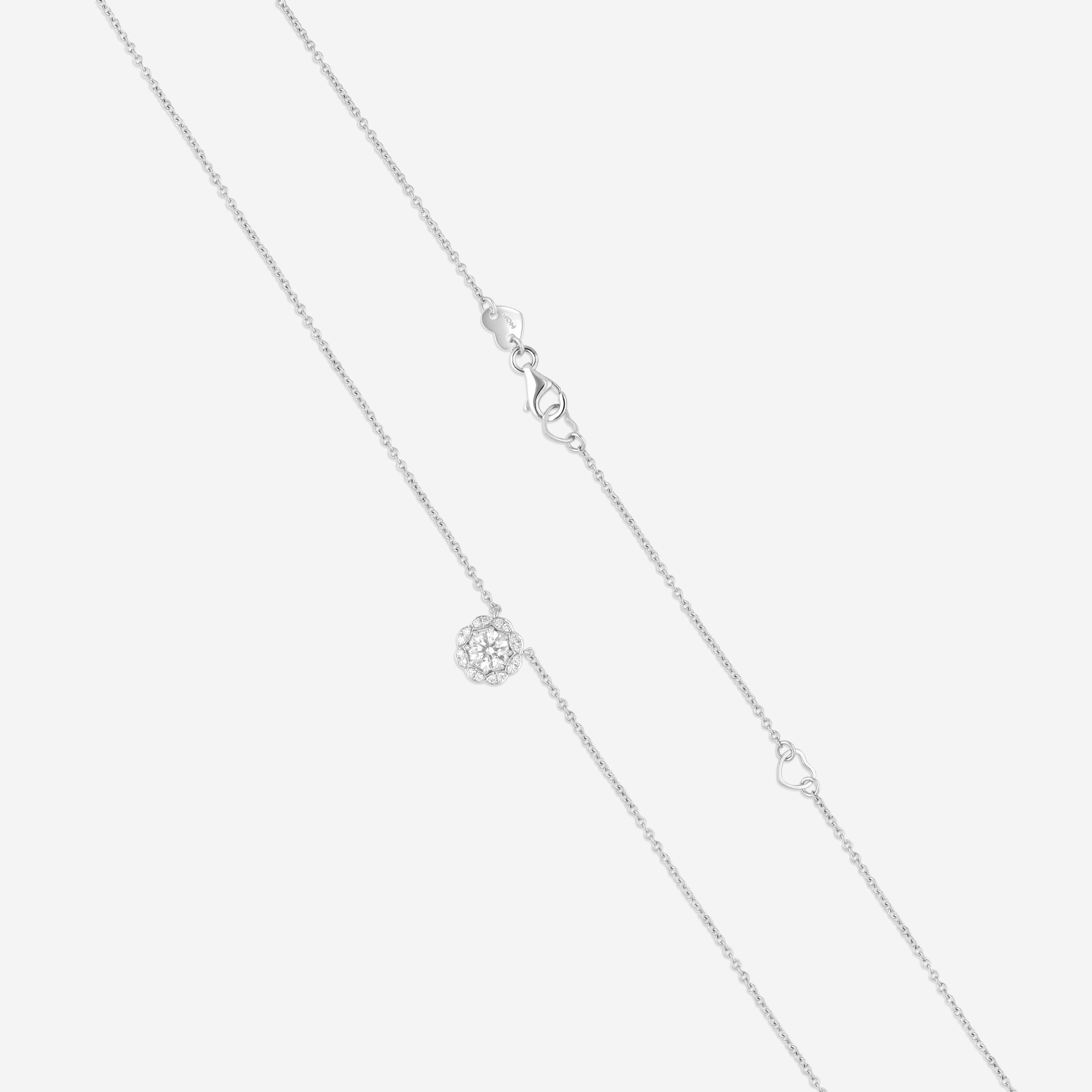 Hearts On Fire Lorelei 18K White Gold Diamond Halo Pendant HFPLORDIAH00508W — view 3