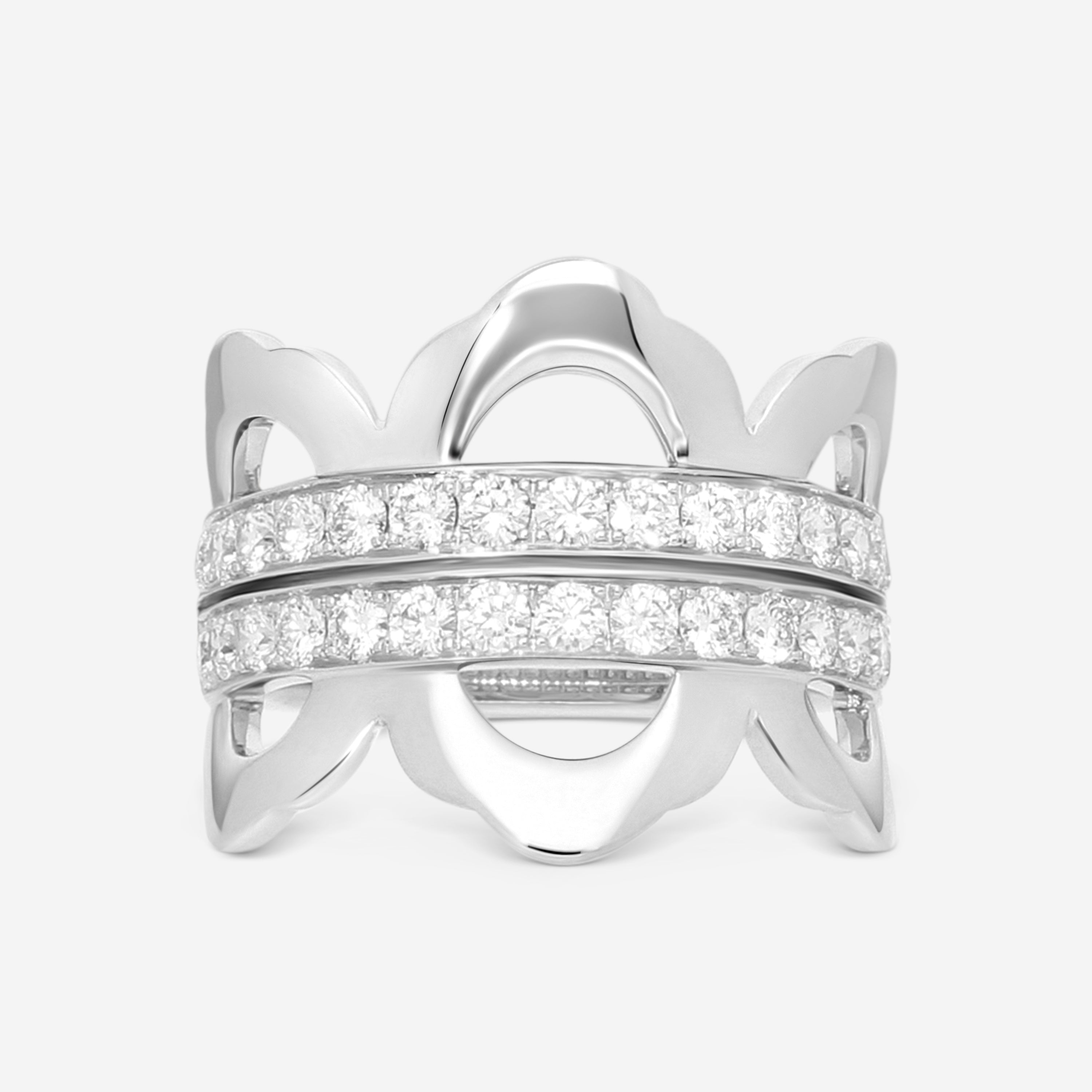 Hearts On Fire Lorelei 18K White Gold Ring Sz. 6.5 HFRLORL01058W